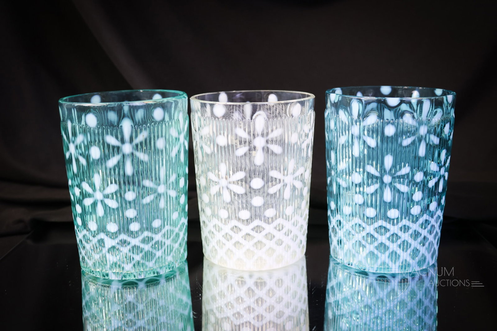 3 pc Lot Northwood Ribbed Christmas Snowflake Victorian Tumblers (1 of 6)