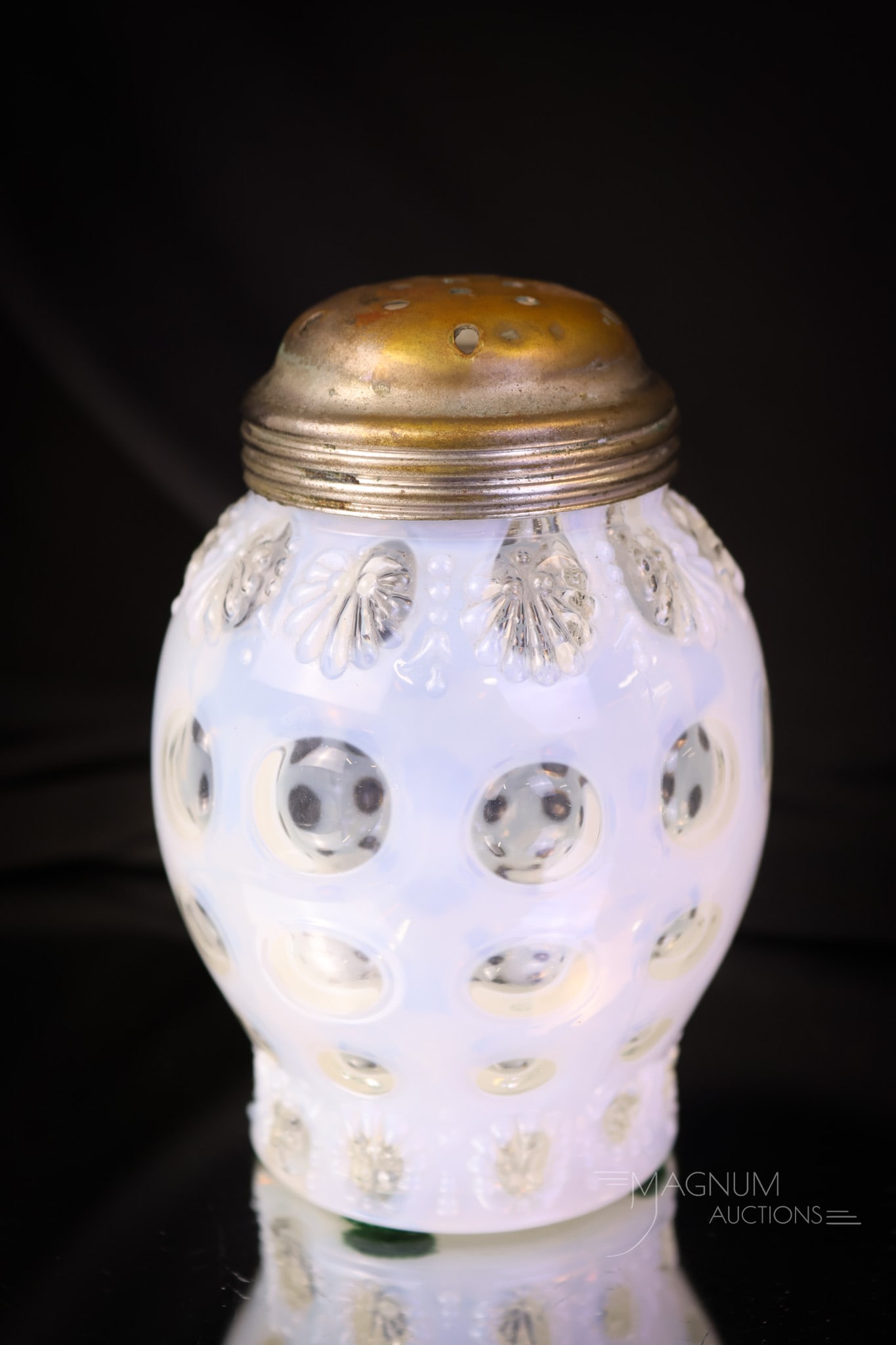 Scarce Northwood Fancy Fans Victorian Polka Dot Sugar Shaker (1 of 5)