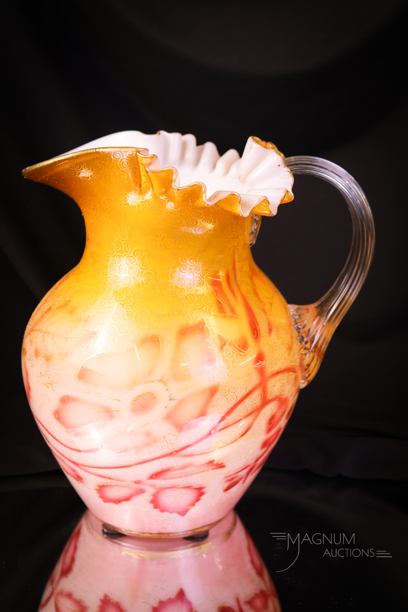 Very Rare Phoenix Harrach Victorian Art Glass Water Pitcher (1 of 6)