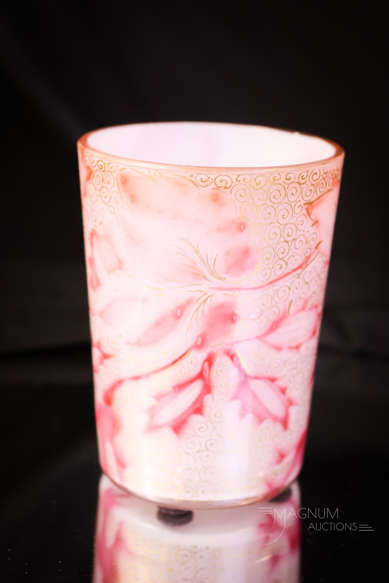 Very Rare Phoenix Harrach Victorian Art Glass Air Trap Tumbler (1 of 5)