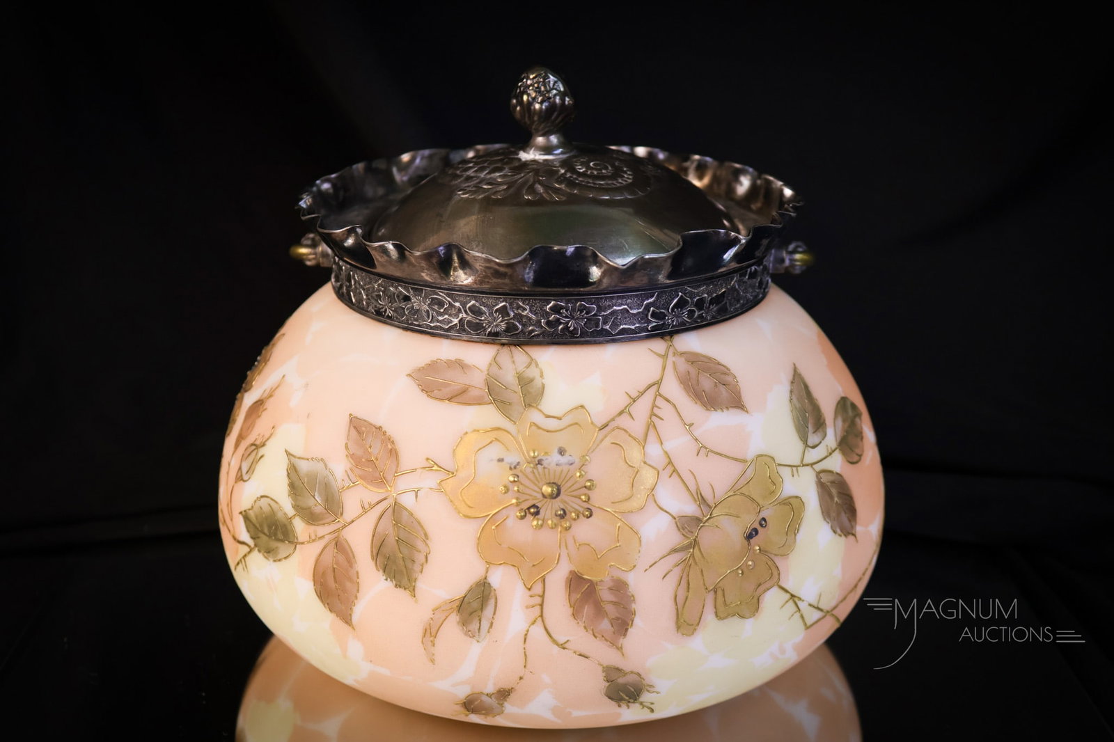 Mt. Washington Victorian Glass Crown Milano Biscuit Jar (1 of 8)