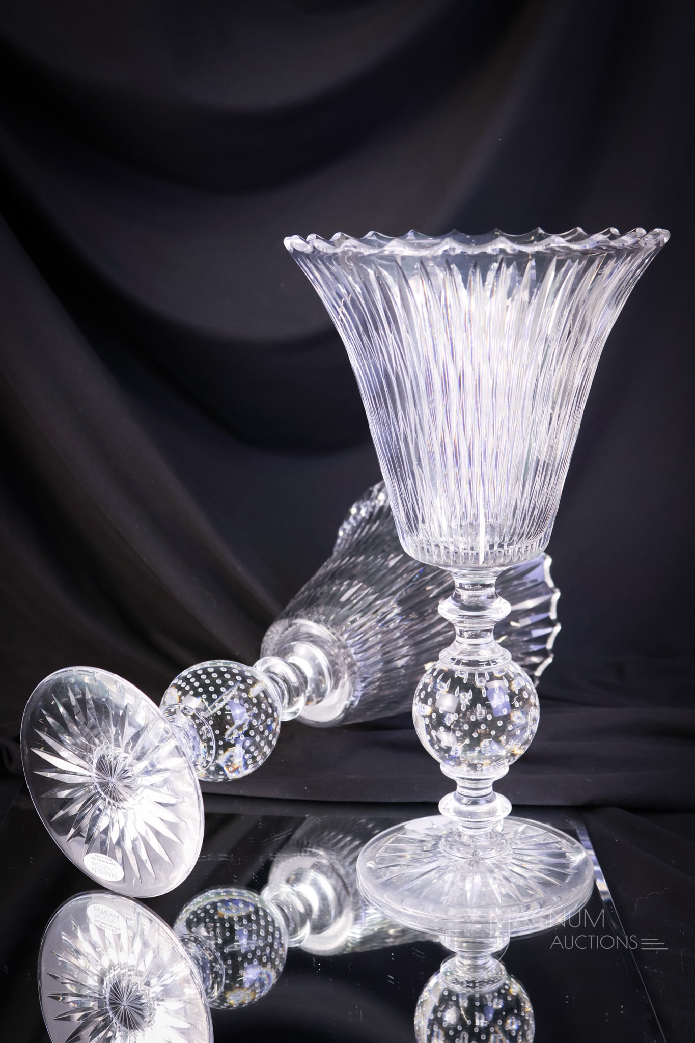 3 pc Console Set Pairpoint Cut Glass Brilliant Pattern - 10