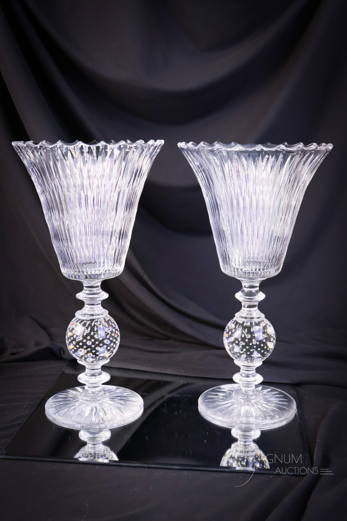 3 pc Console Set Pairpoint Cut Glass Brilliant Pattern - 8