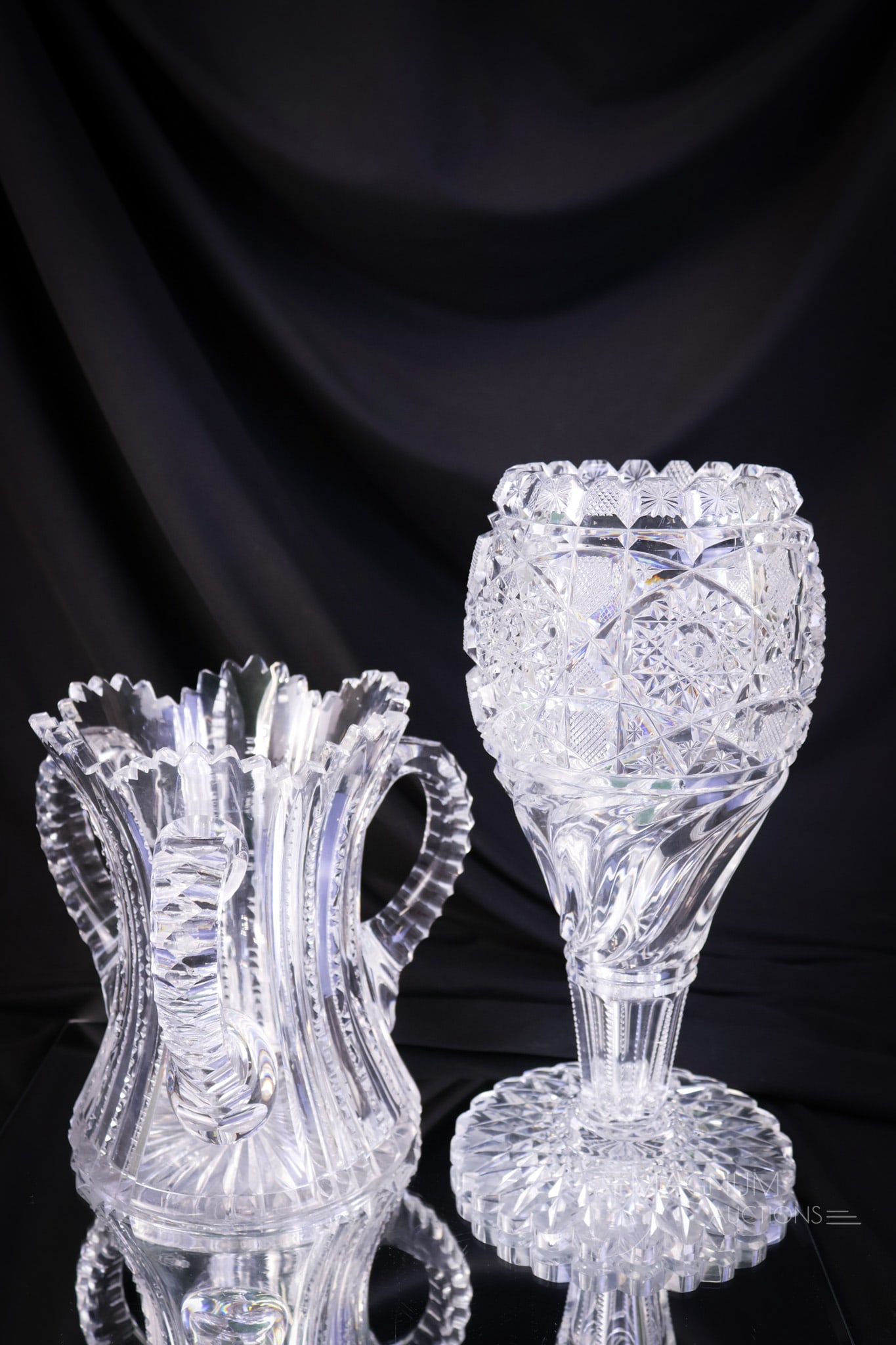 2 pc Lot ABP American Brilliant Period Cut Glass Hawkes & More (1 of 9)