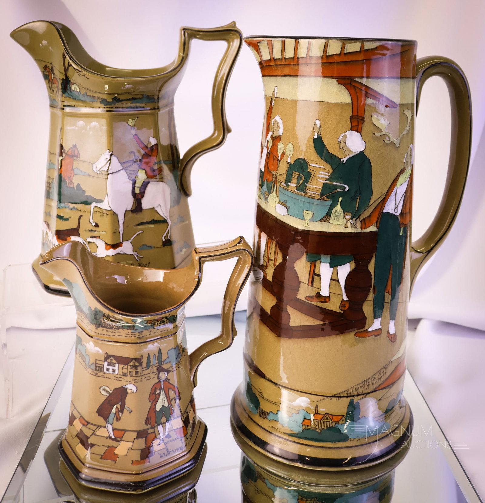 3 pc Lot Buffalo Deldare Pottery Pitchers (1 of 14)