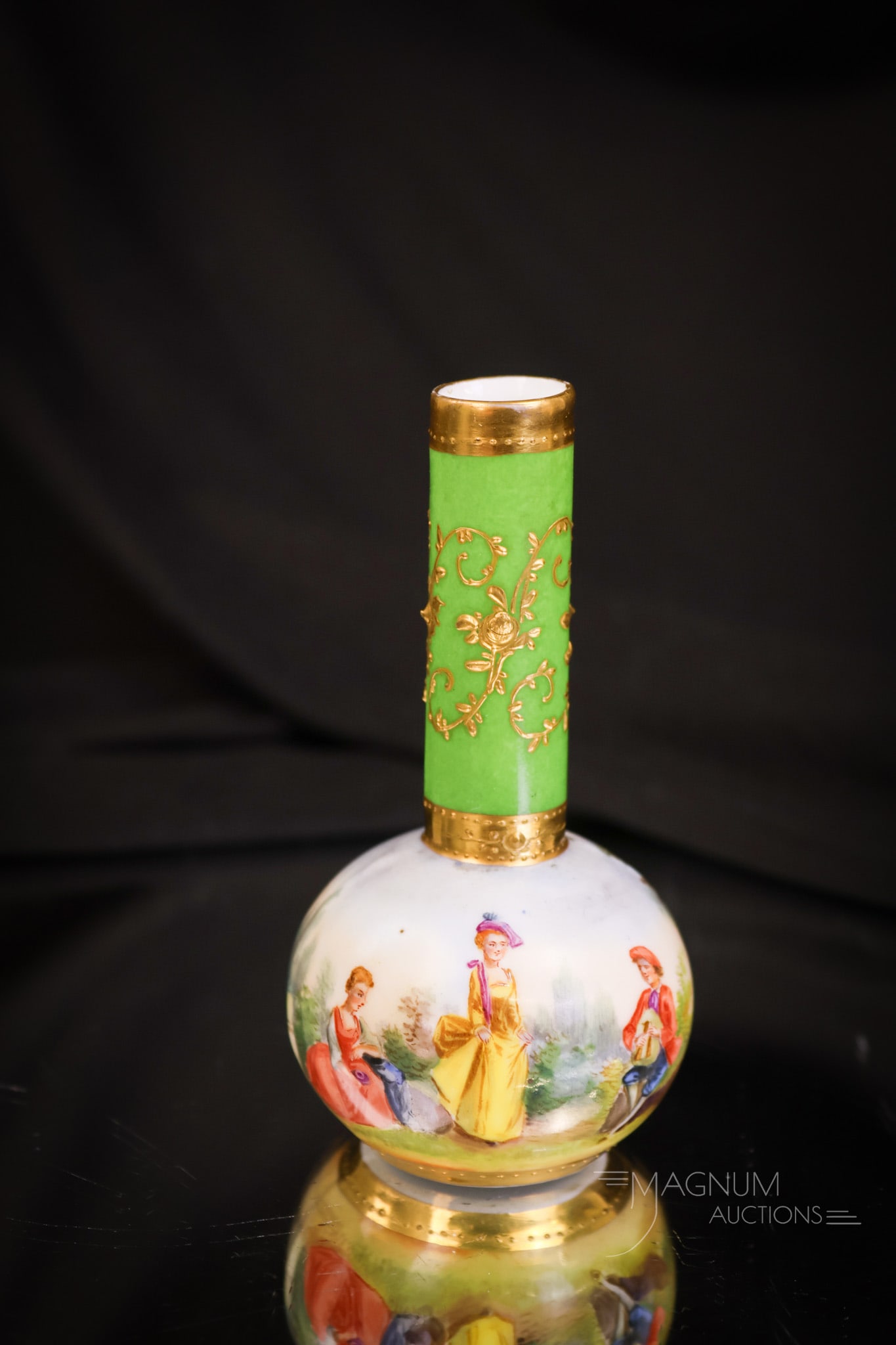 Dresden Germany Enameled Porcelain Miniature Vase (1 of 6)