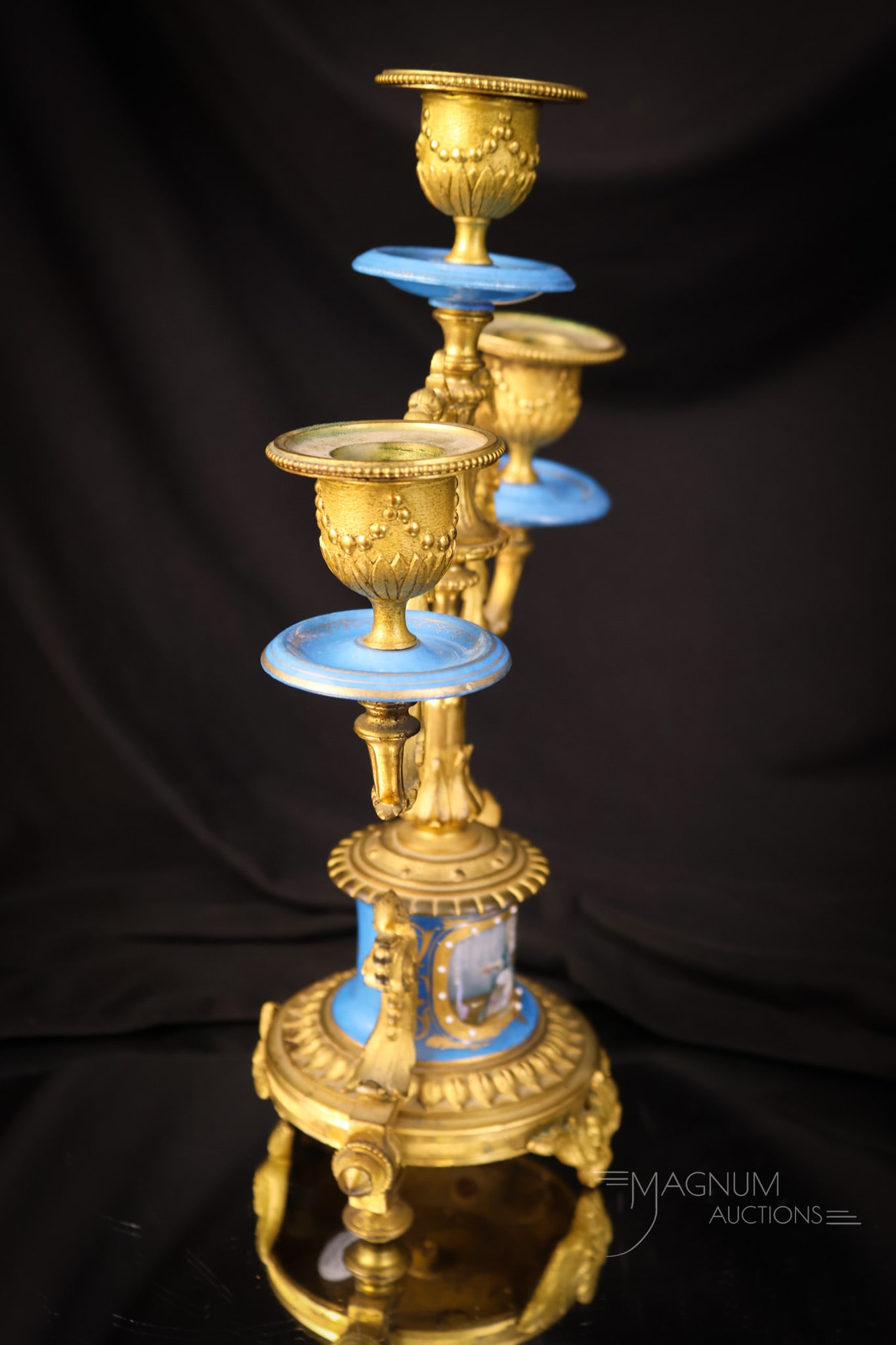 2 pc Lot Sevres Ormolu Mounted Porcelain - 3
