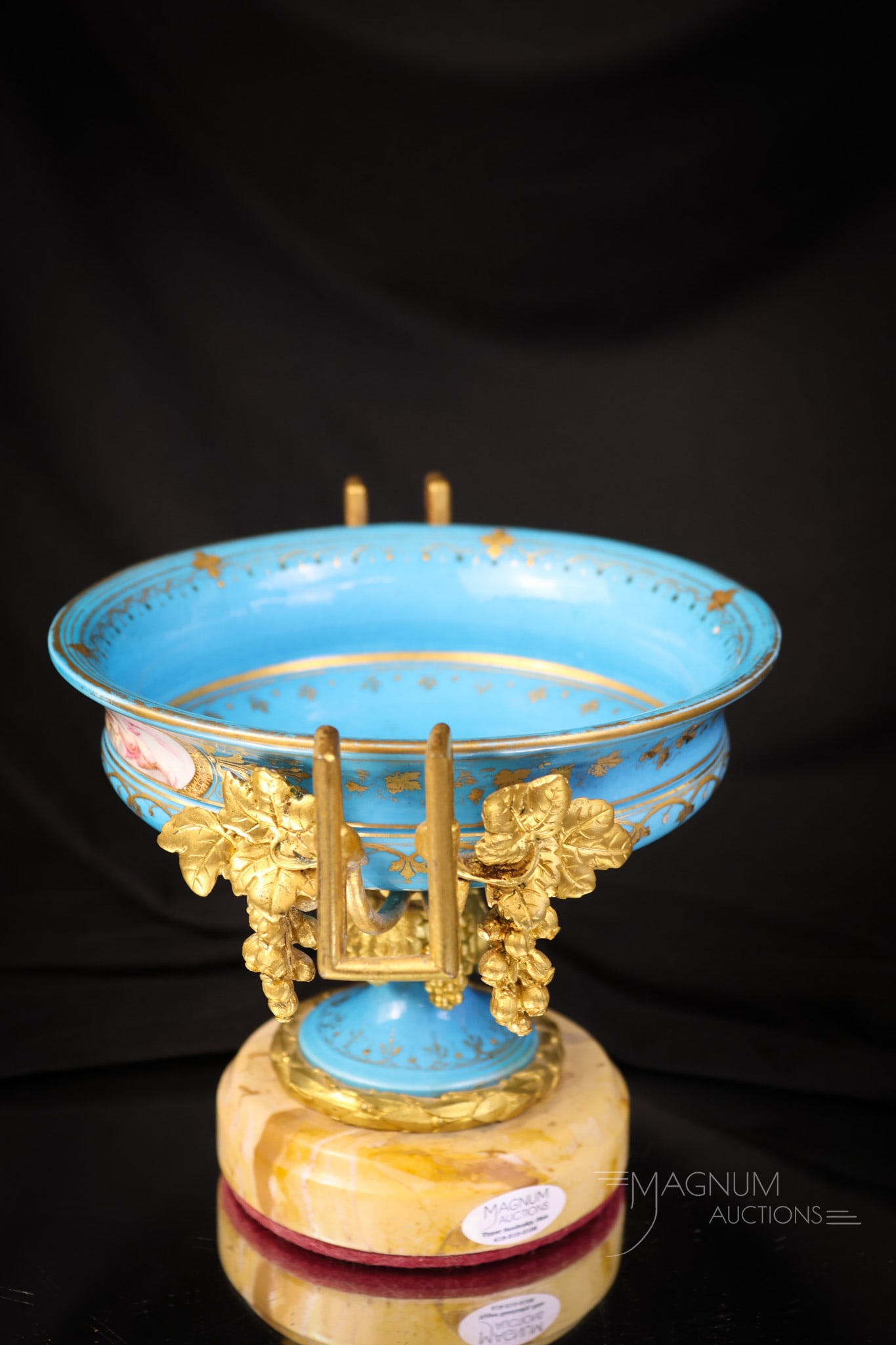 2 pc Lot Sevres Ormolu Mounted Porcelain - 7