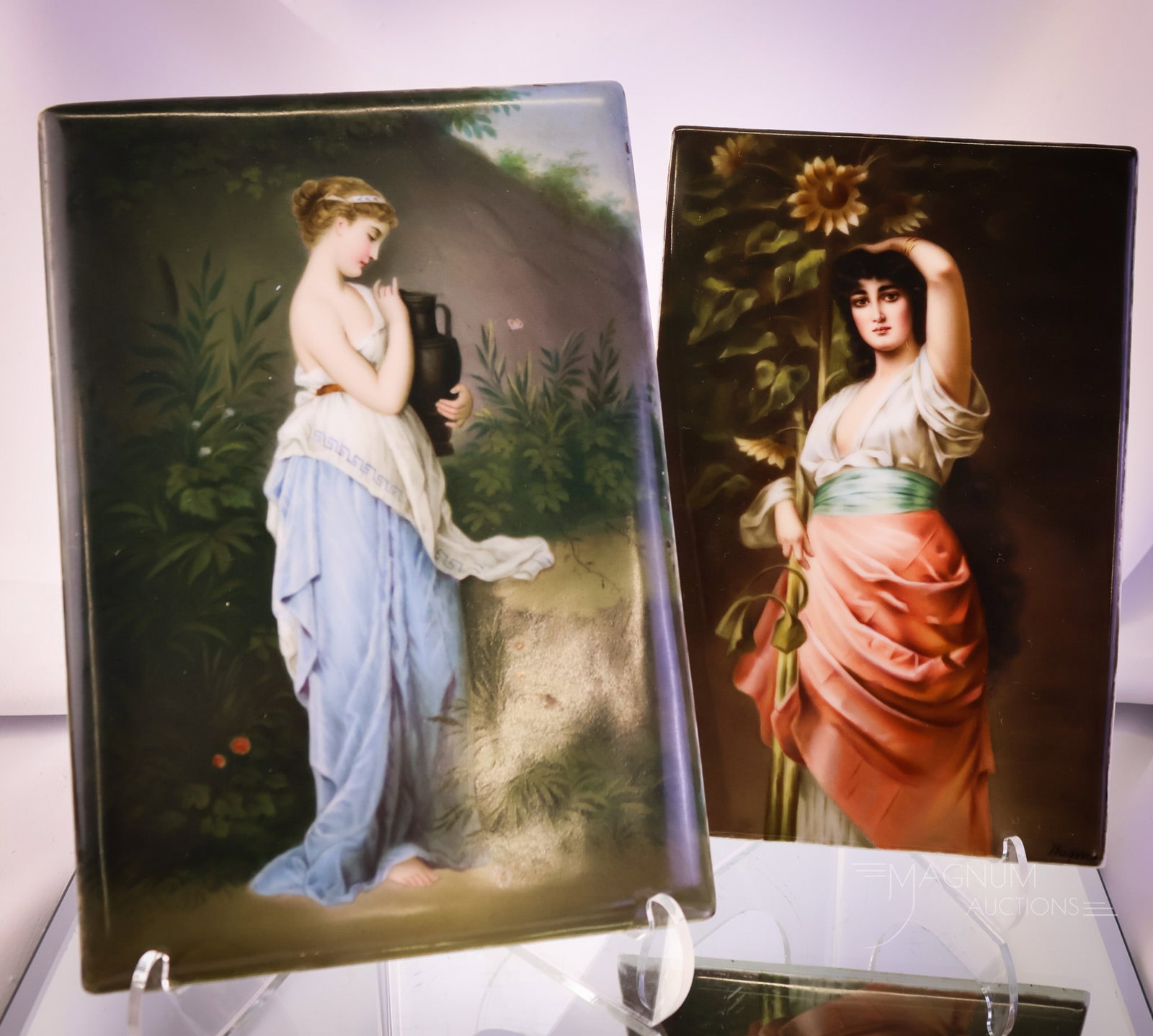 2 pc Lot Hand Painted Portrait Plaques (1 of 6)