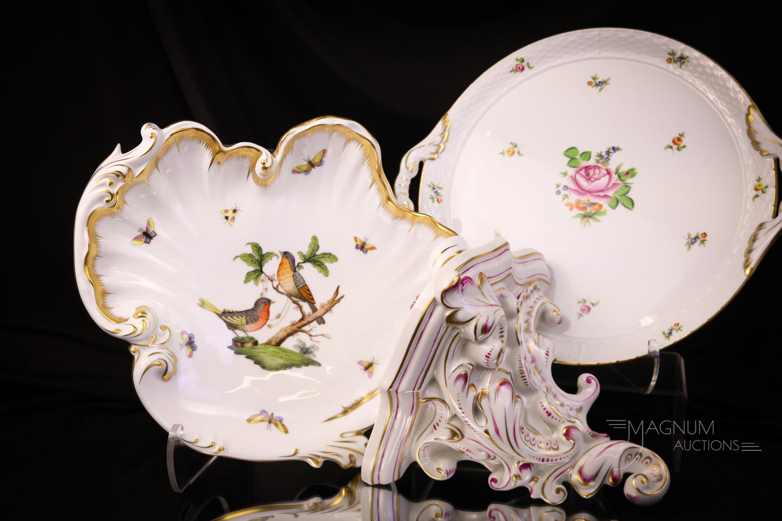 3 pc Lot Herend Porcelain Rothschild Bird & More (1 of 8)