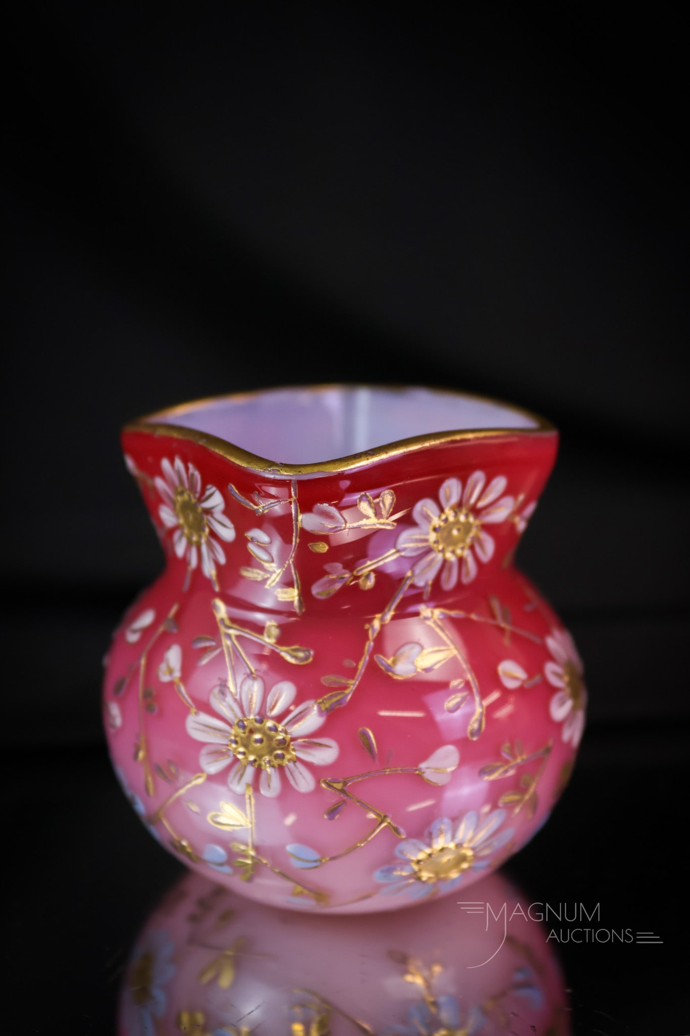 Very Rare Webb Peachblow "Queen Anne" Victorian Glass Toothpick Holder (1 of 5)