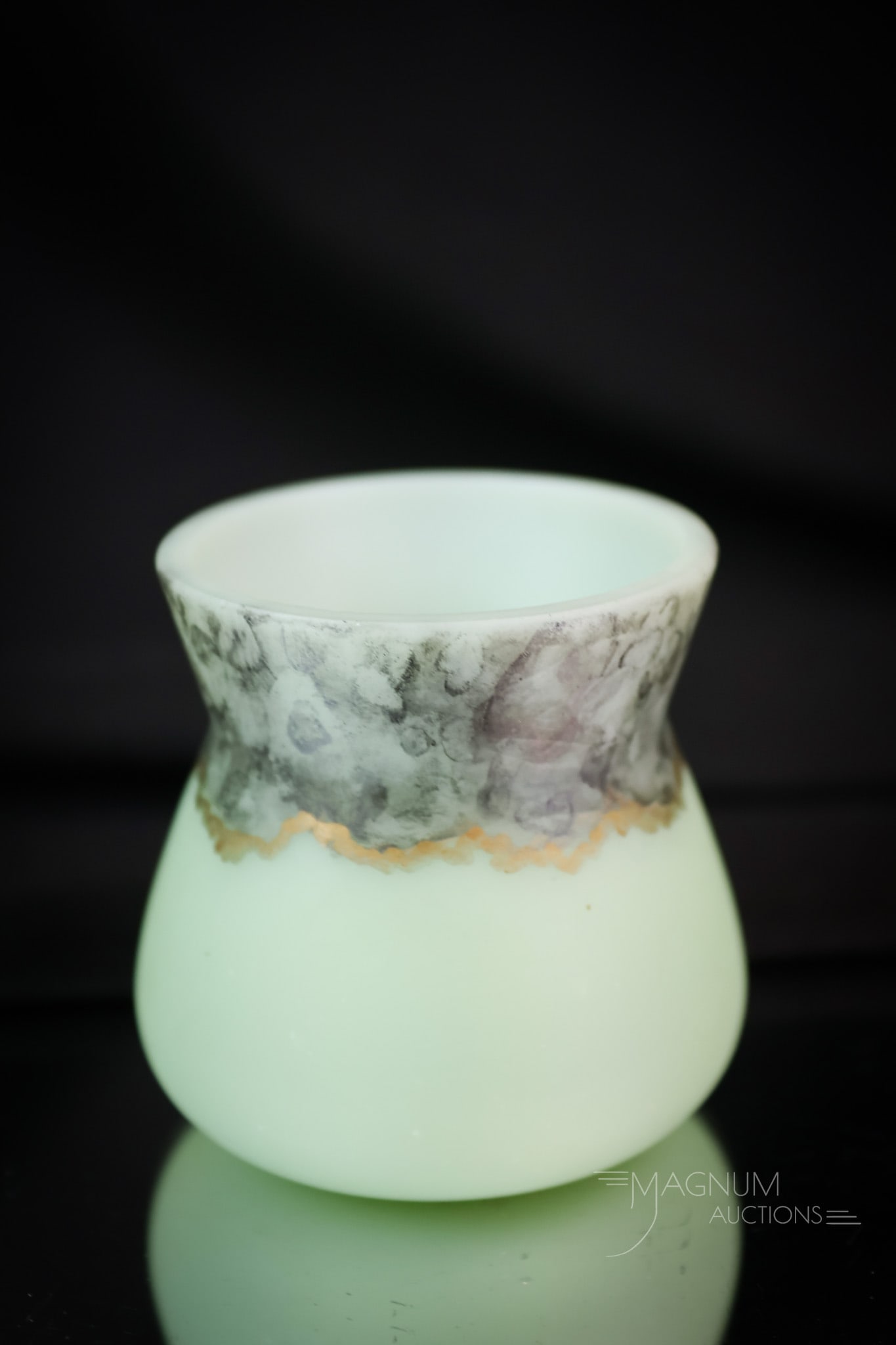 New England Green Opaque Victorian Glass Toothpick Holder (1 of 6)