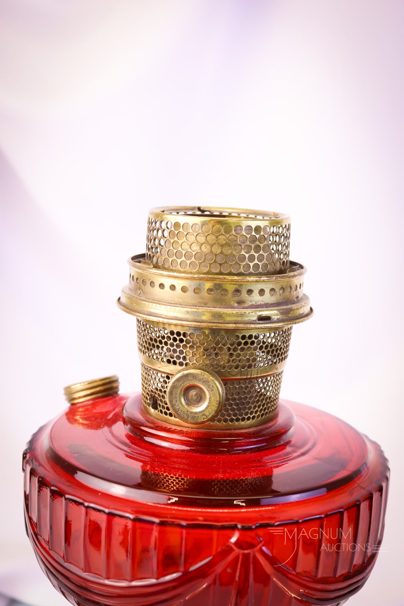 Aladdin Lincoln Drape Ruby Oil Lamp - 6