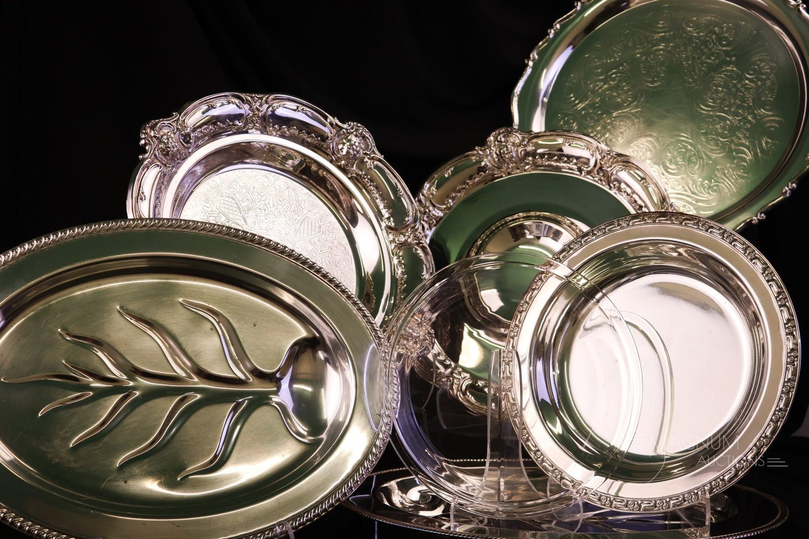 6 pc Lot Silverplate Entertainment Platters (1 of 16)