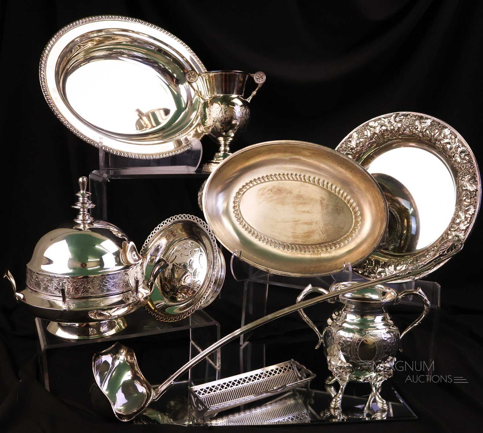 9 pc Lot Silverplate Entertainment Articles Sheffield Ladle & More (1 of 20)
