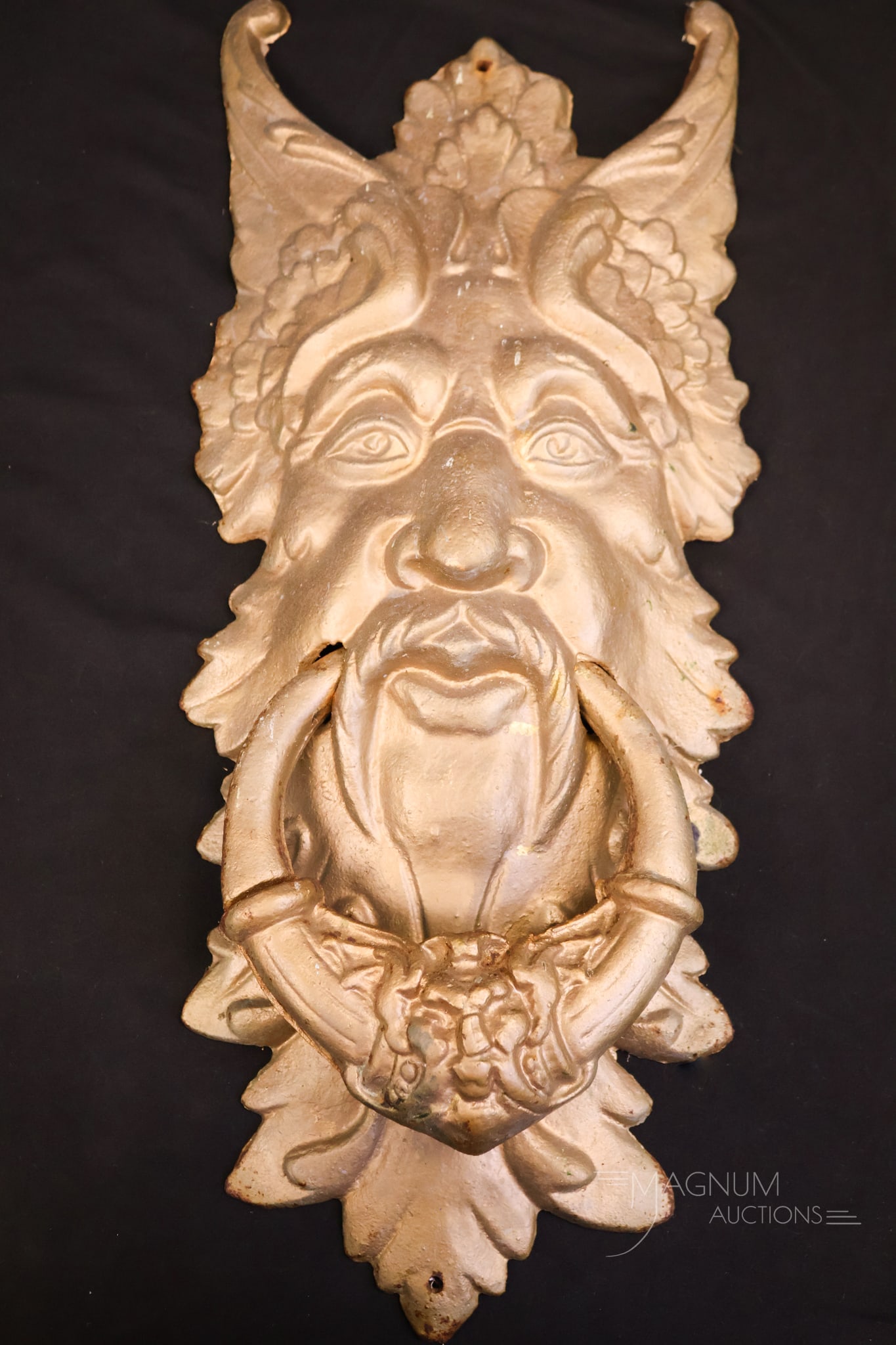 Painted Cast Iron 20" Devil Satan Door Knocker