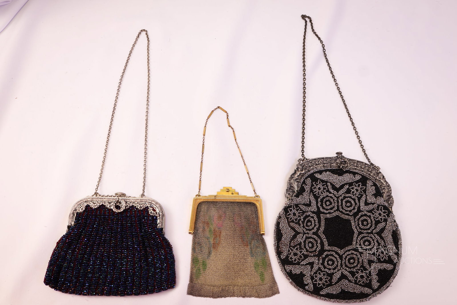 3 pc Lot Antique Purses Beaded Whiting & Davis (1 of 11)