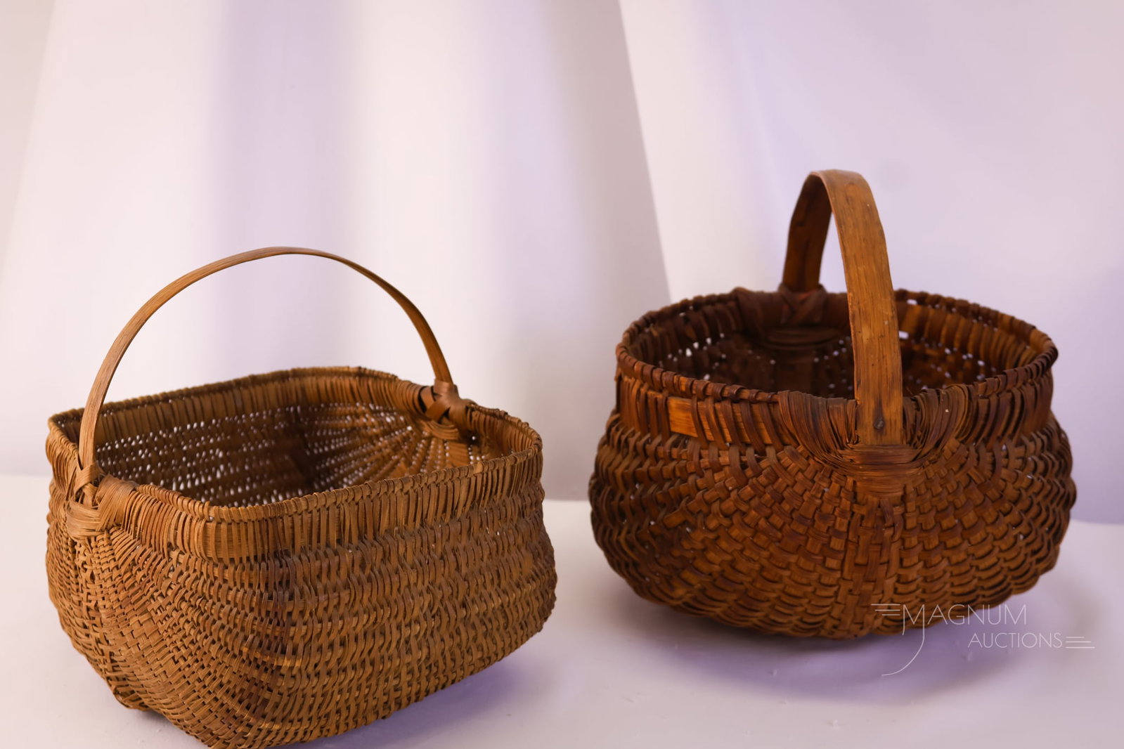 2 pc Lot Antique Baskets North Caroline Hand Woven & Melon (1 of 10)