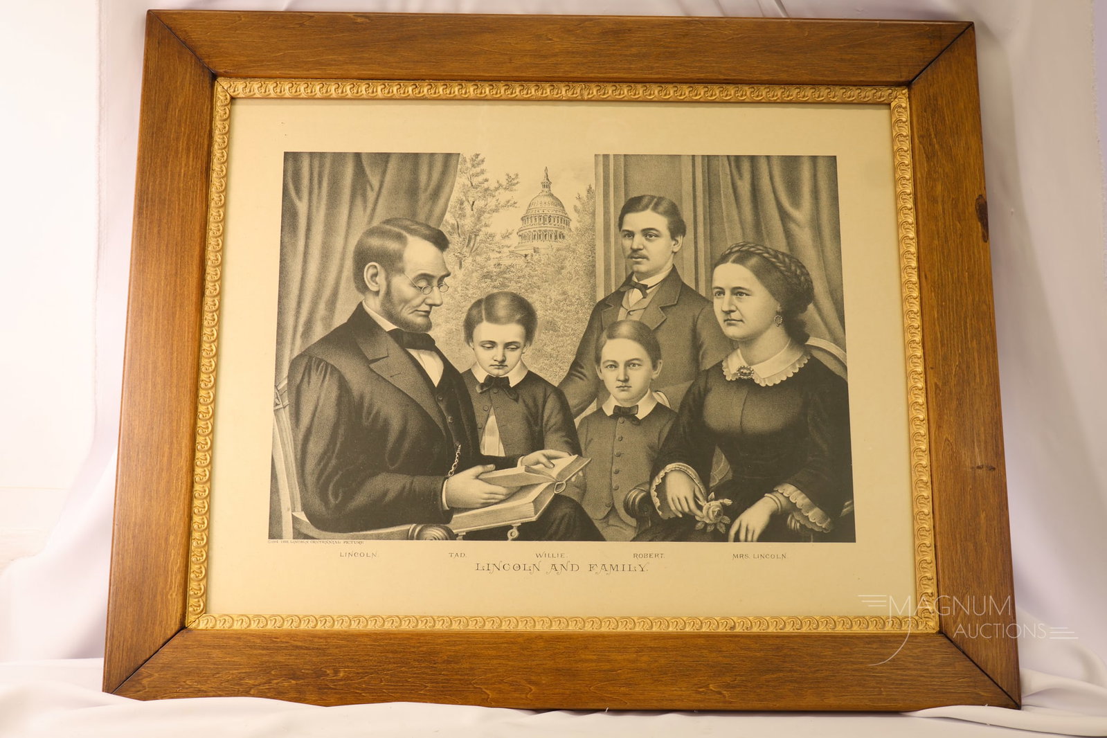 Large Centennial 1964 "Lincoln & Family" Framed Print (1 of 11)
