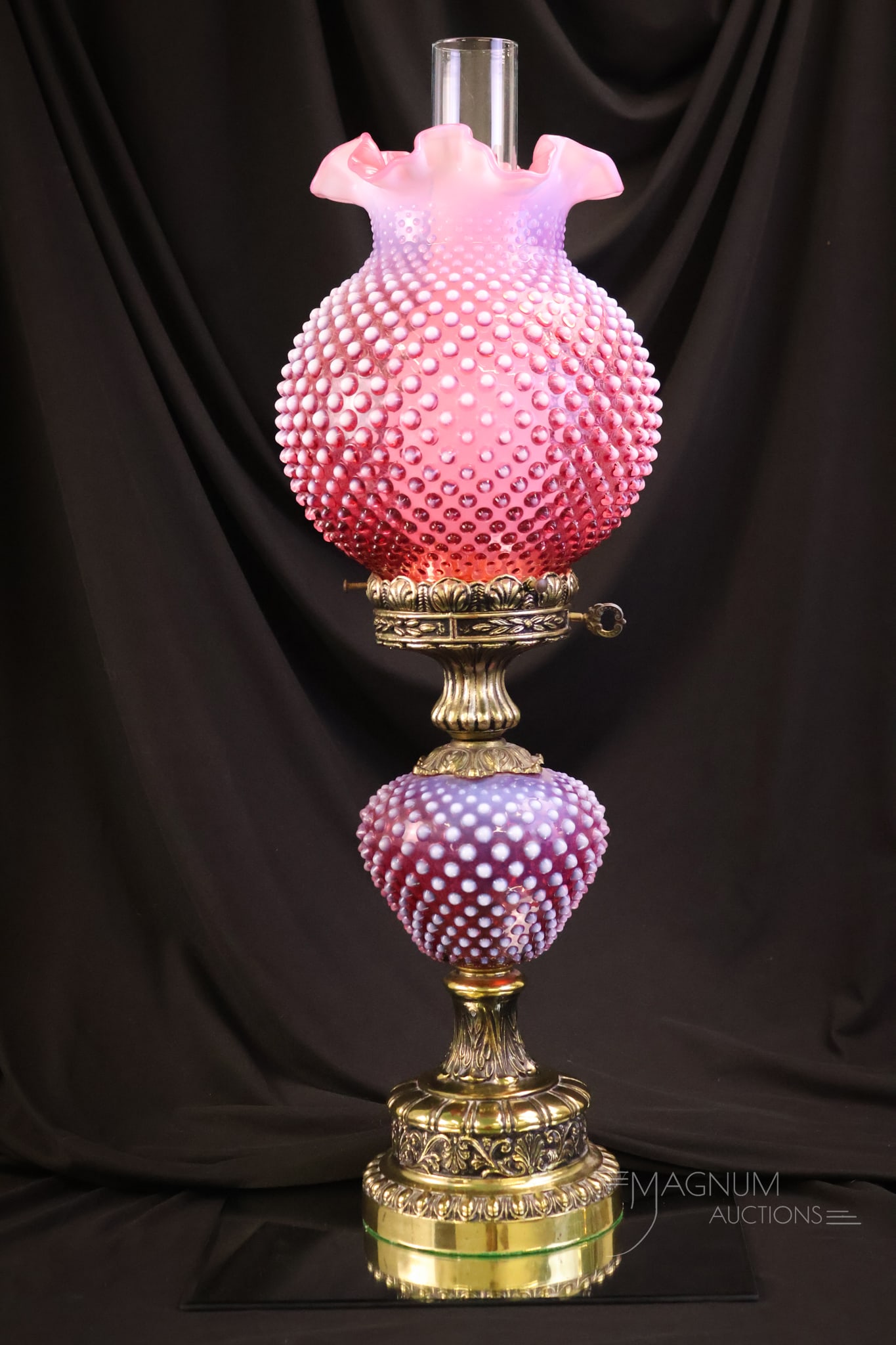 Fenton Cranberry Opalescent Hobnail Art Glass 24" Table Lamp (1 of 11)