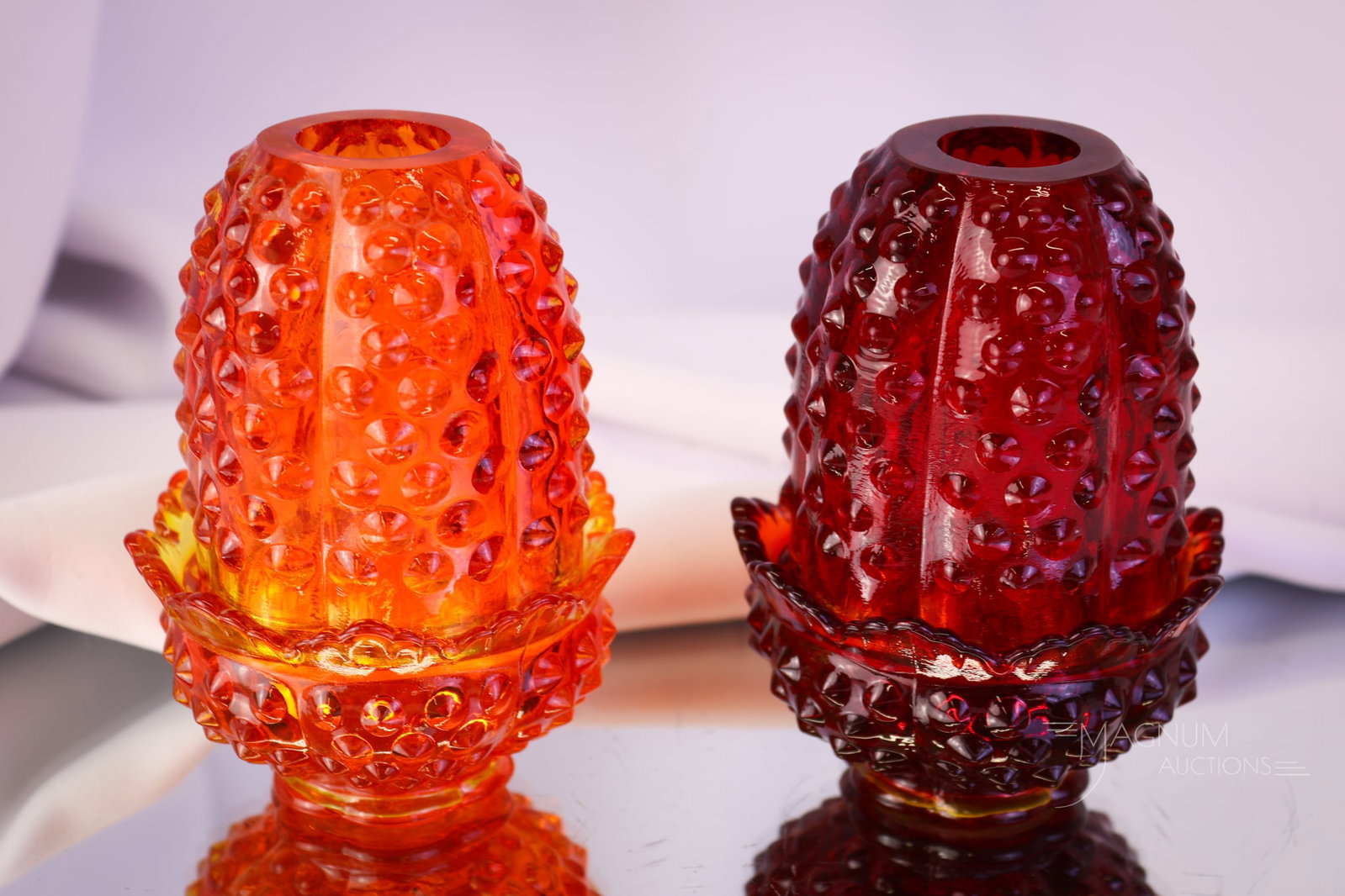 2 pc Lot Hobnail Fenton Fairy Lamps (1 of 5)