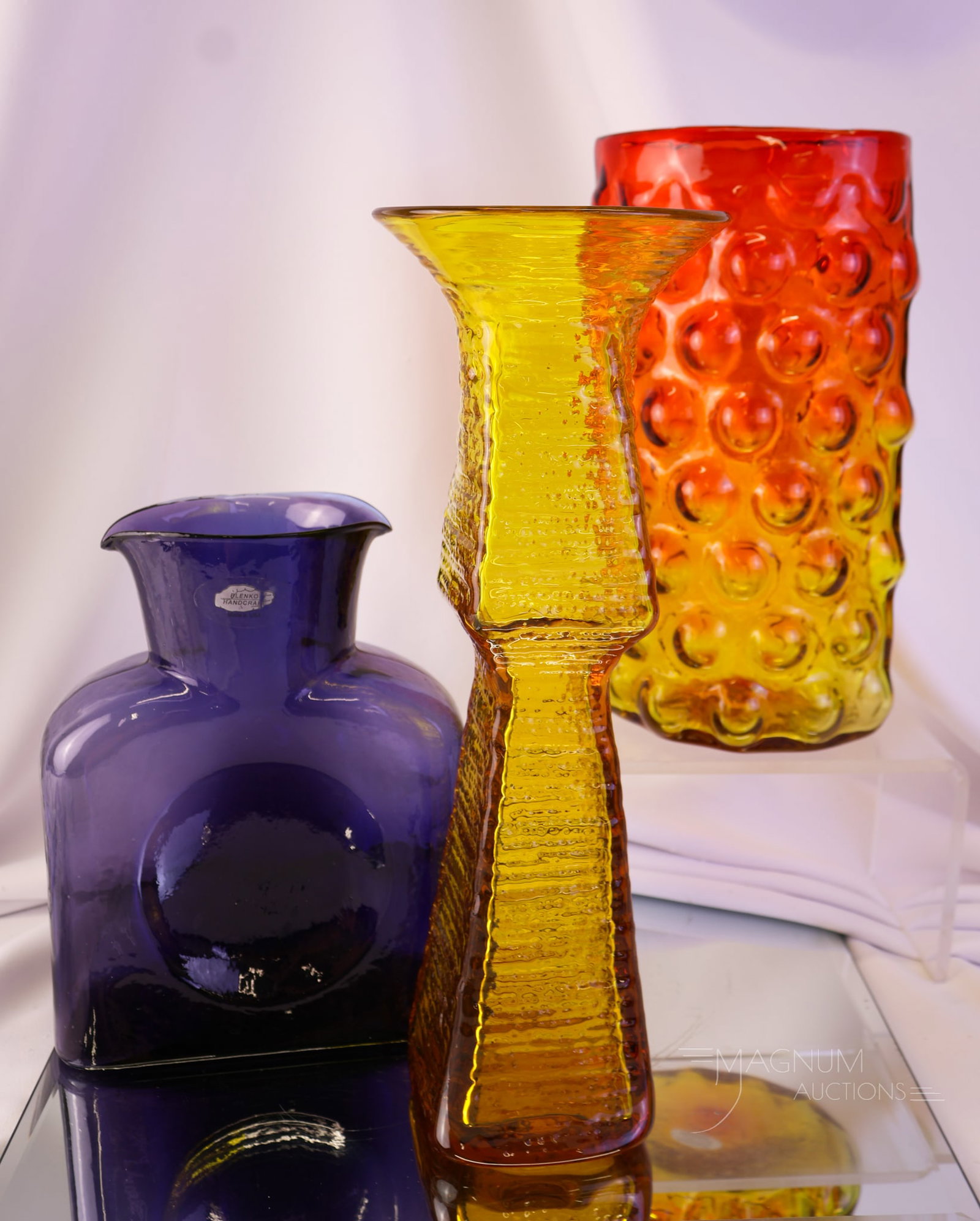 3 pc Lot Blenko Art Glass Wayne Husted & More (1 of 14)