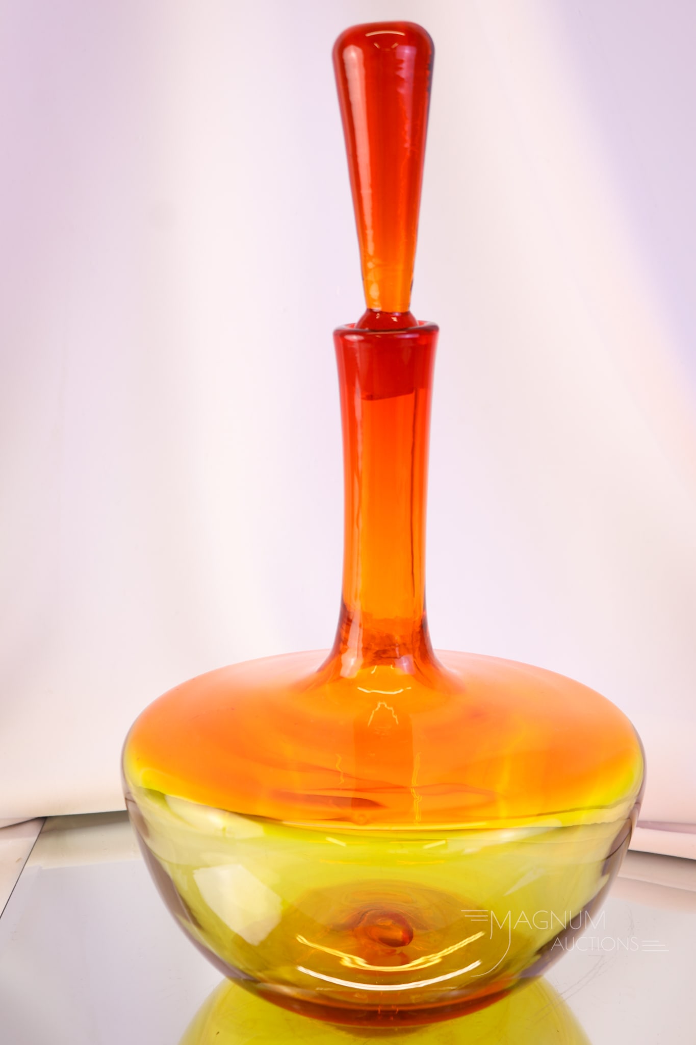 Blenko Art Glass Tangerine #6615 Joel Myers Decanter (1 of 6)