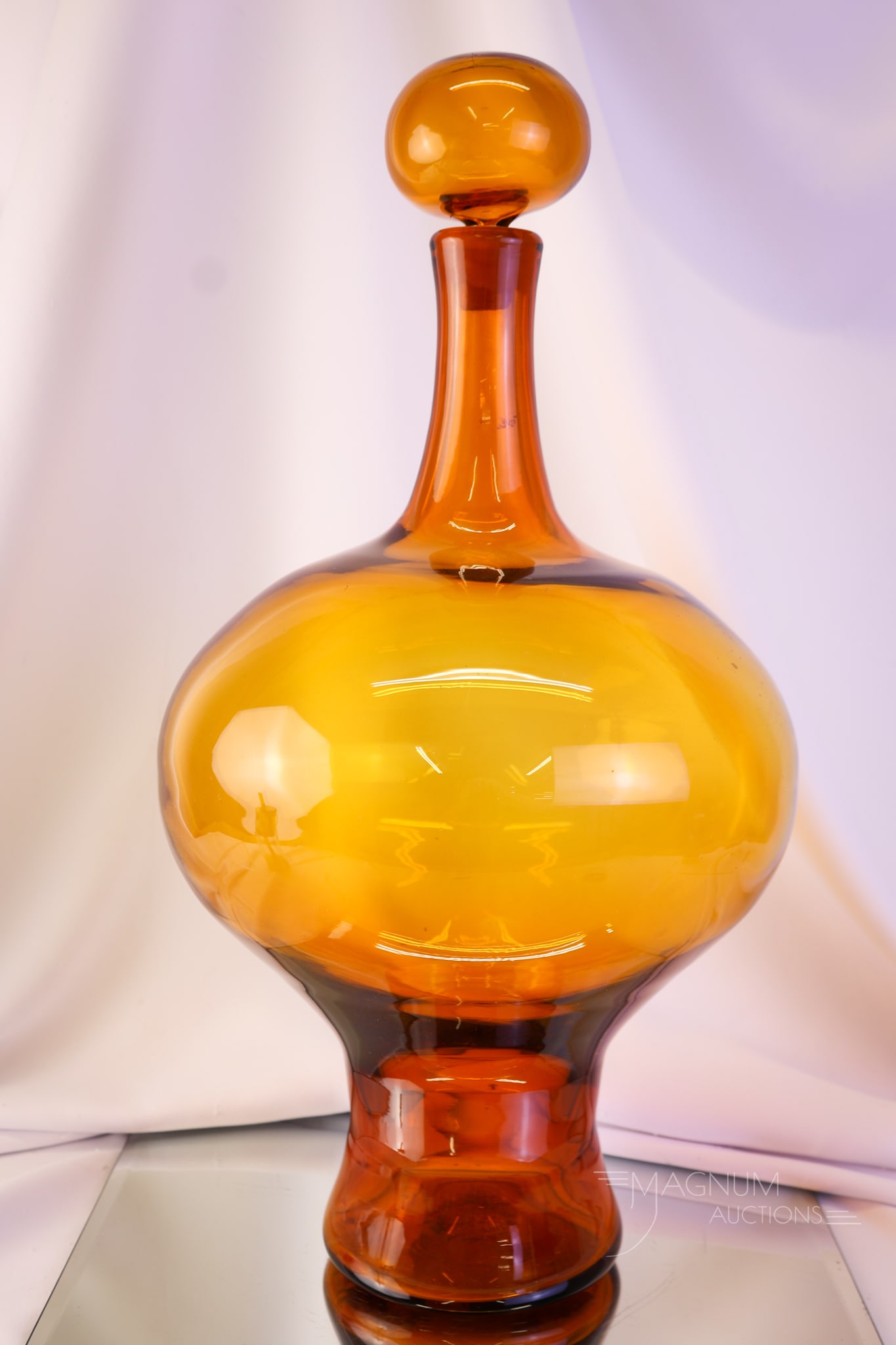 Monumental 19 1/2" Blenko Art Glass Amber Decanter (1 of 5)