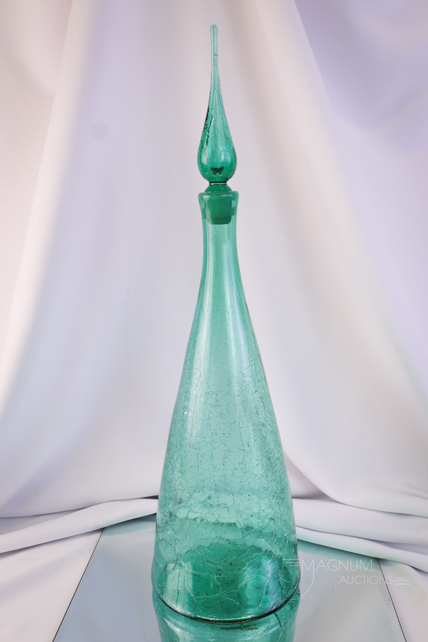 22" Blenko Art Glass #920L Winslow Anderson Crackle Glass Decanter (1 of 6)
