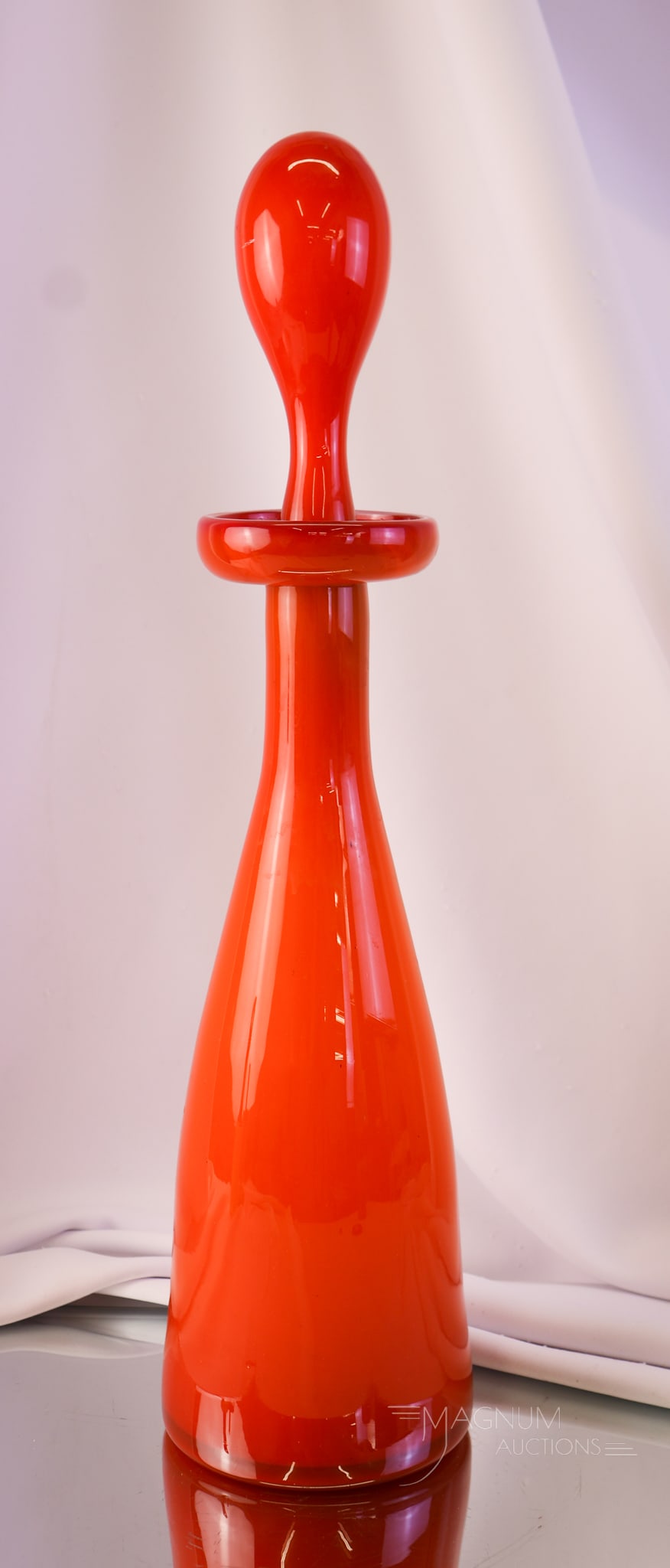 20" Empoli Orange Cased Art Glass Decanter (1 of 9)