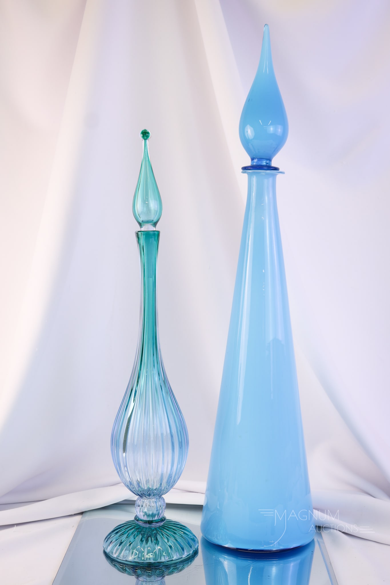 2 pc Lot Art Glass MCM Empoli & Murano 26" Decanters (1 of 11)