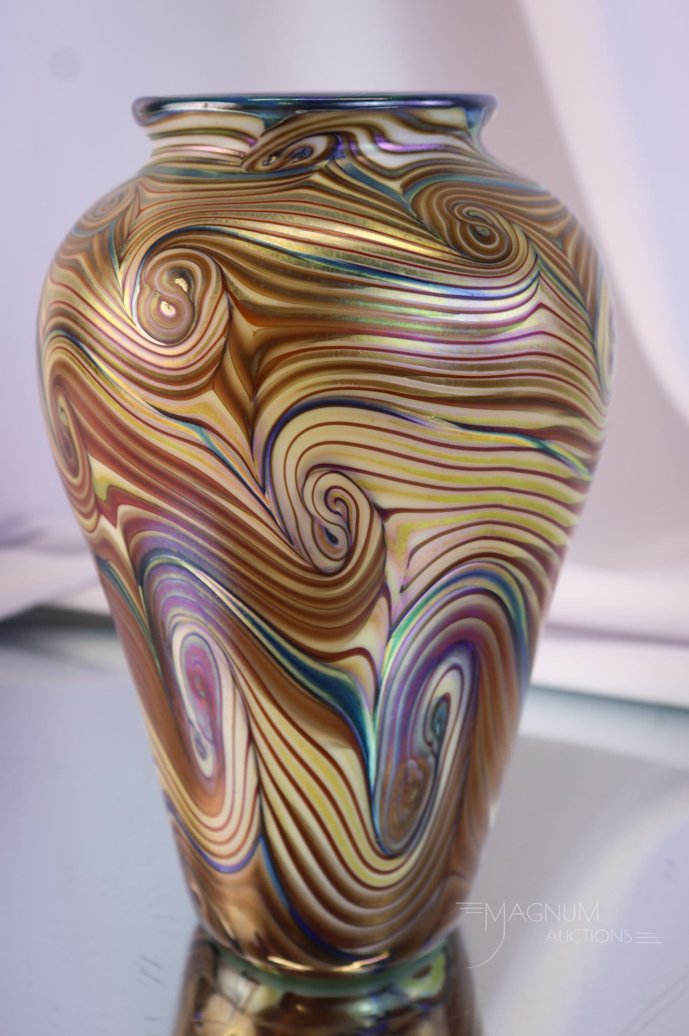 Signed Orient & Flume 1974 King Tut Art Glass Vase (1 of 8)