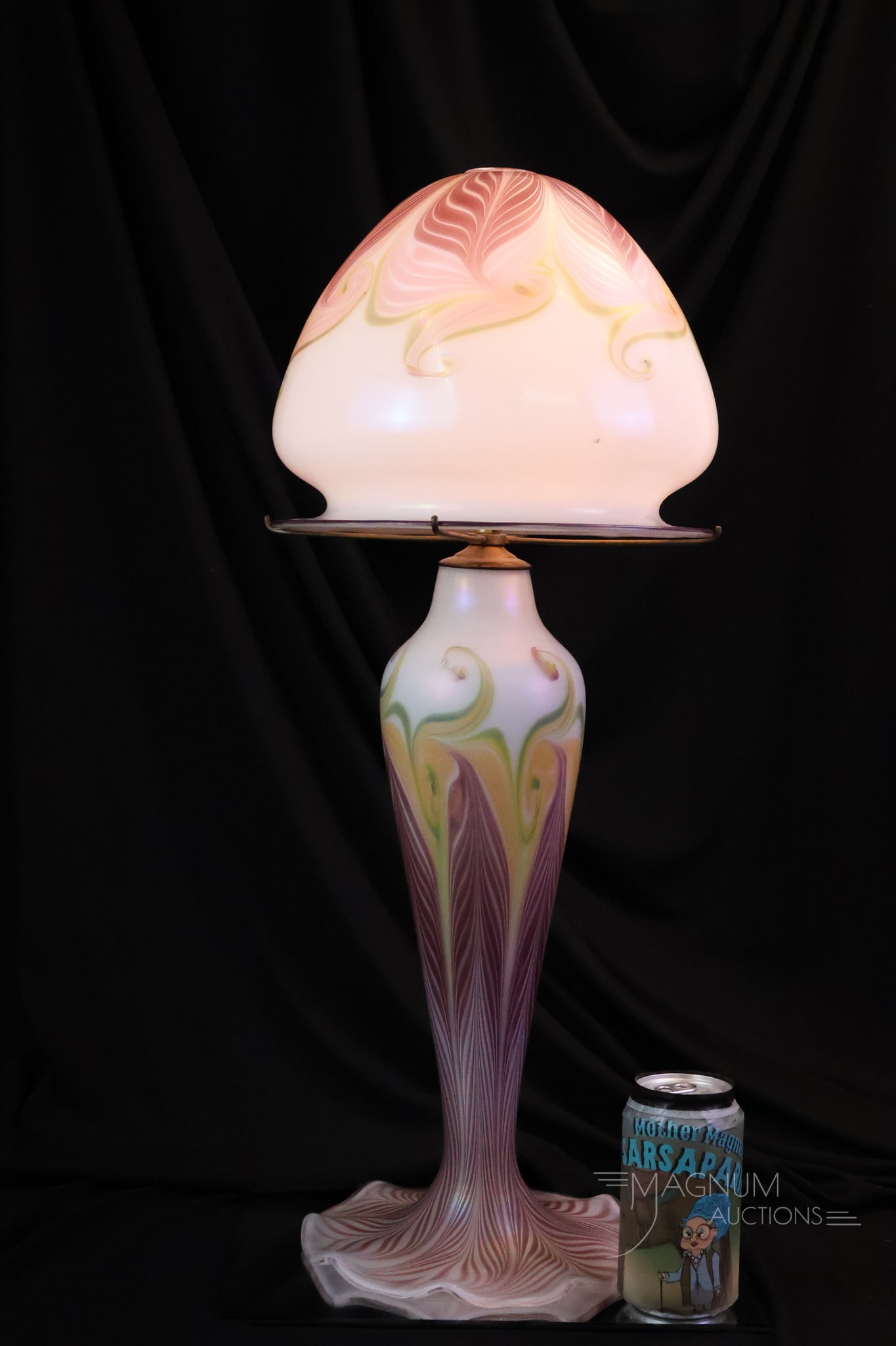 Vandermark Studio Art Glass Pulled Feather Table Lamp - 2
