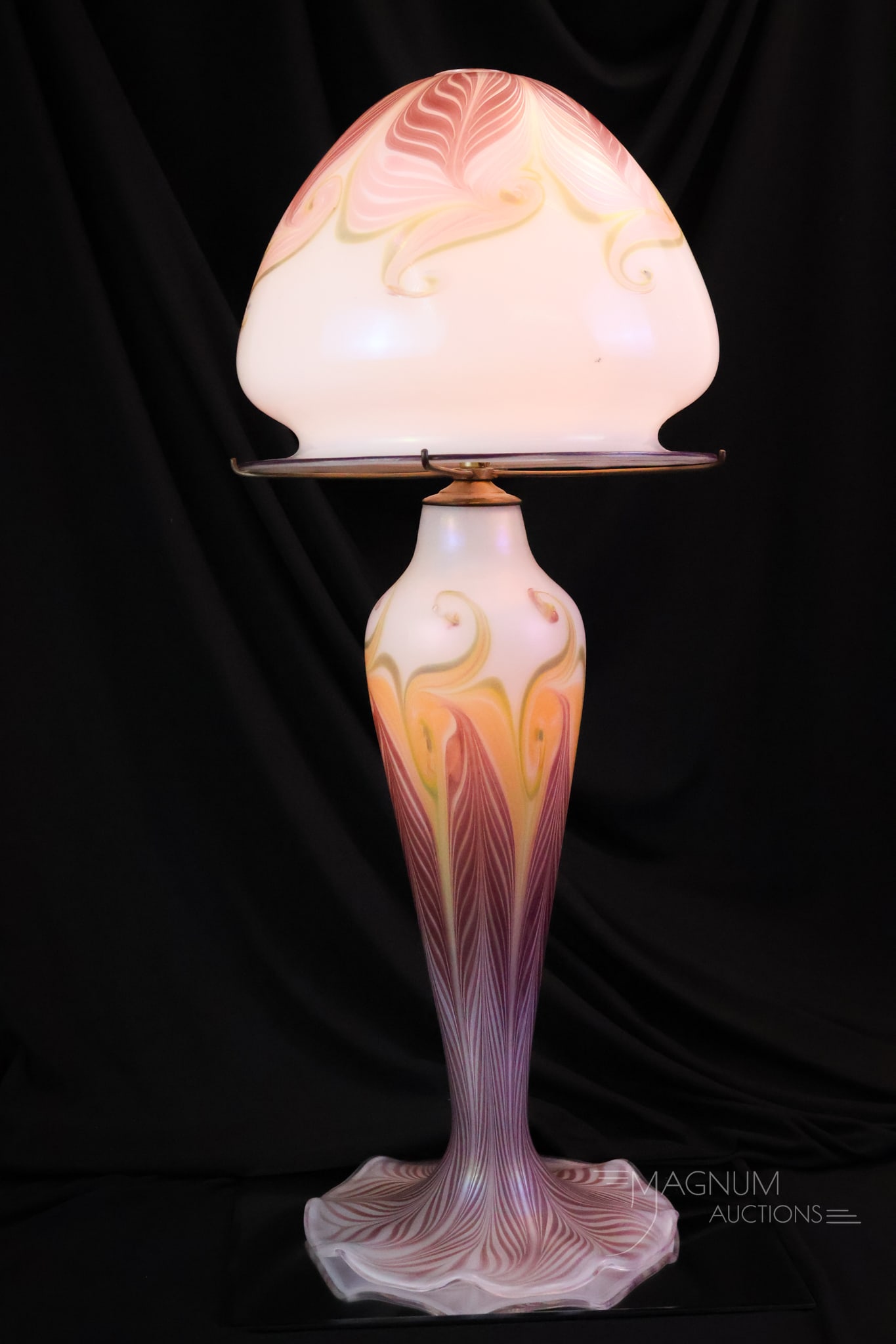 Vandermark Studio Art Glass Pulled Feather Table Lamp - 3