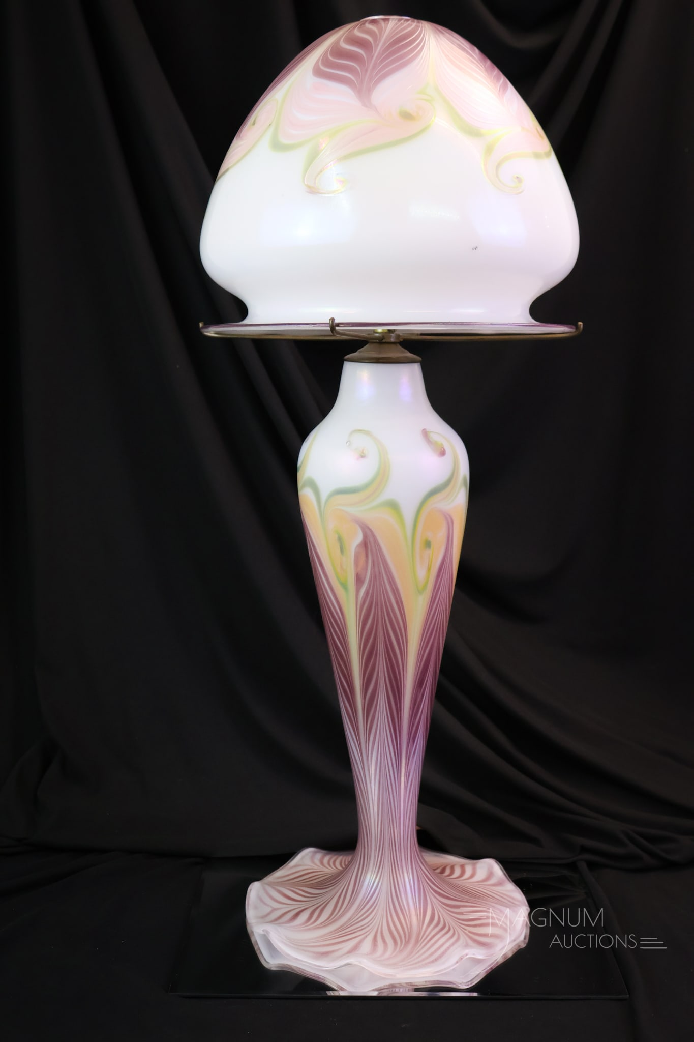 Vandermark Studio Art Glass Pulled Feather Table Lamp - 4