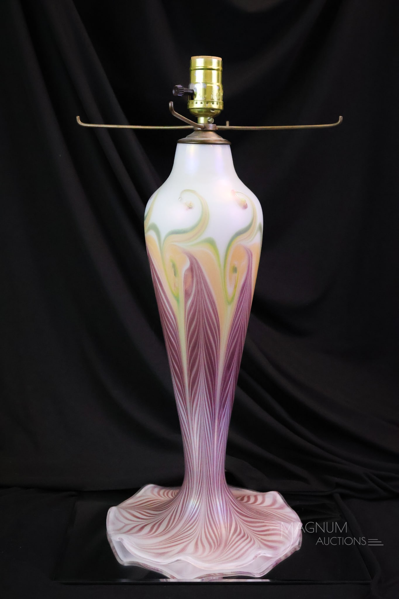 Vandermark Studio Art Glass Pulled Feather Table Lamp - 5