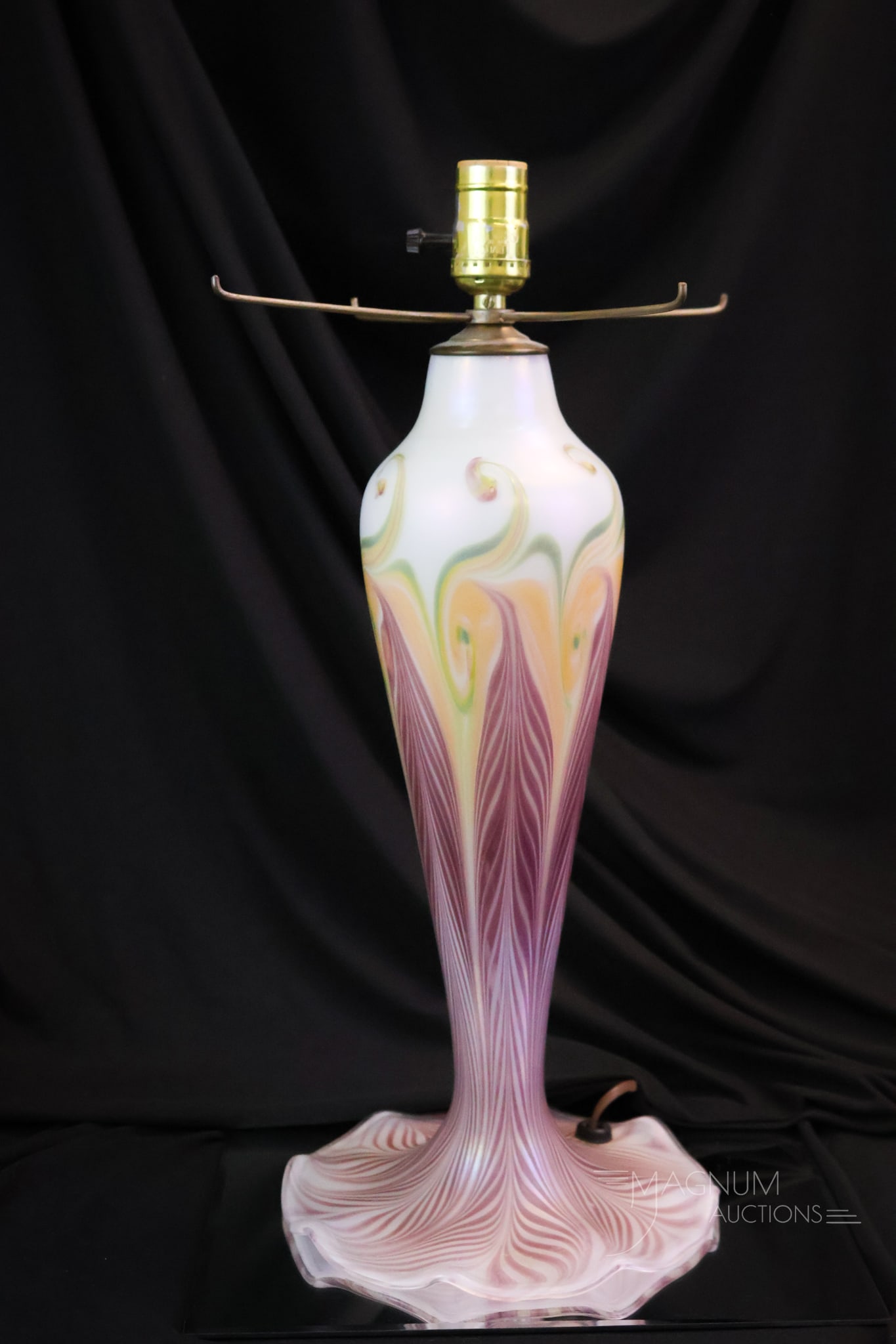 Vandermark Studio Art Glass Pulled Feather Table Lamp - 6