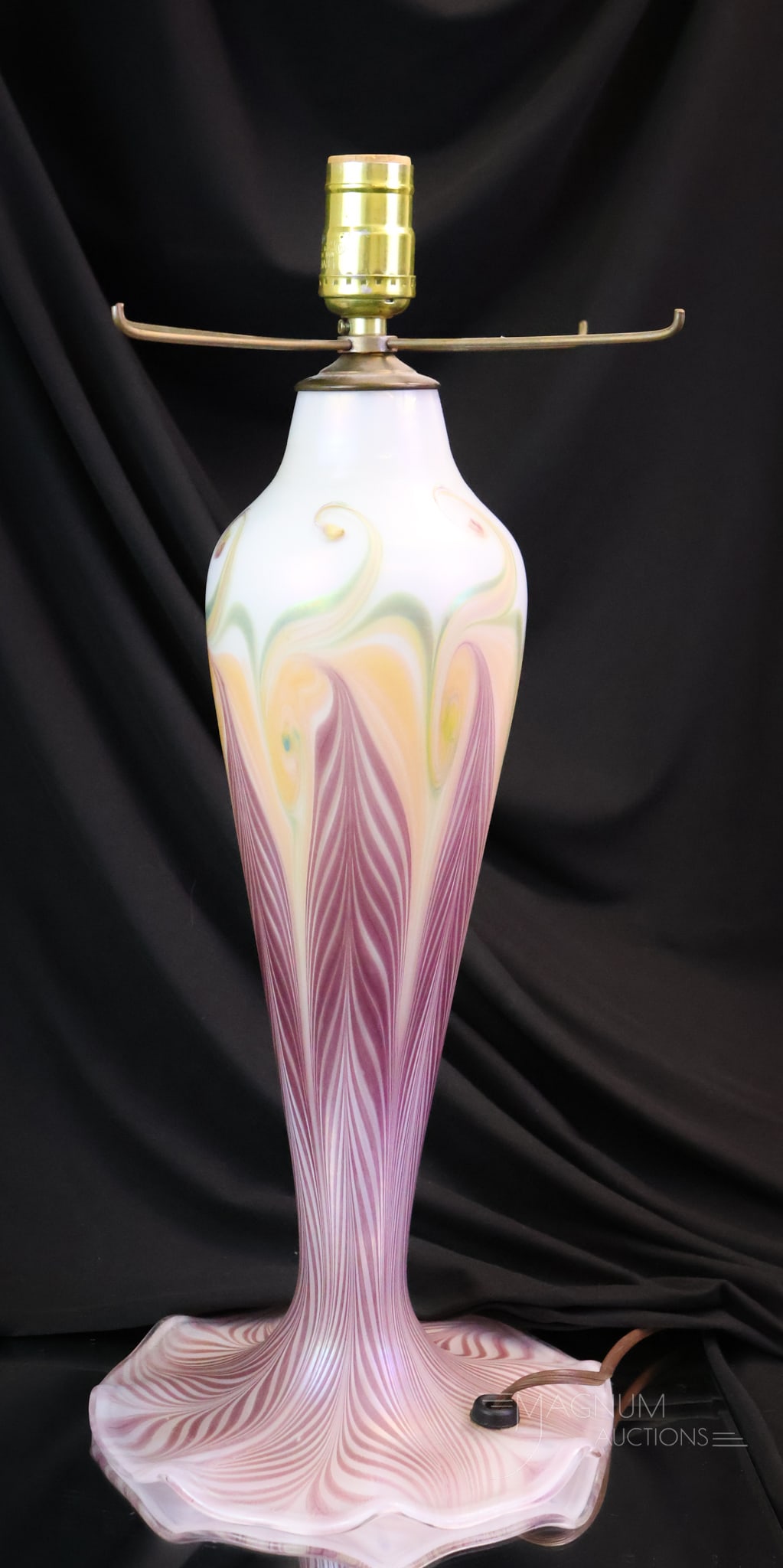 Vandermark Studio Art Glass Pulled Feather Table Lamp - 7