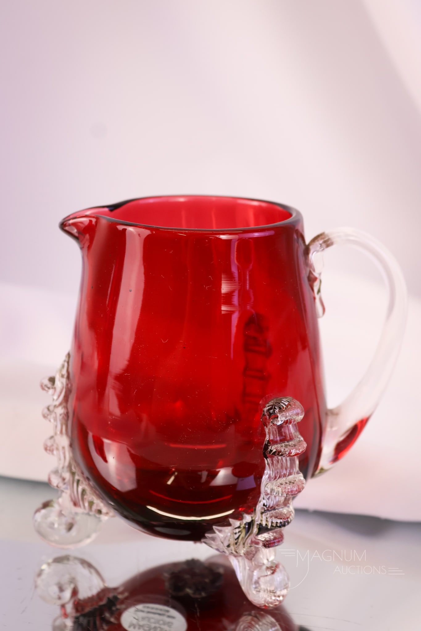 4 pc Hobbs Victorian Leighton Ruby Glass Table Set - 10