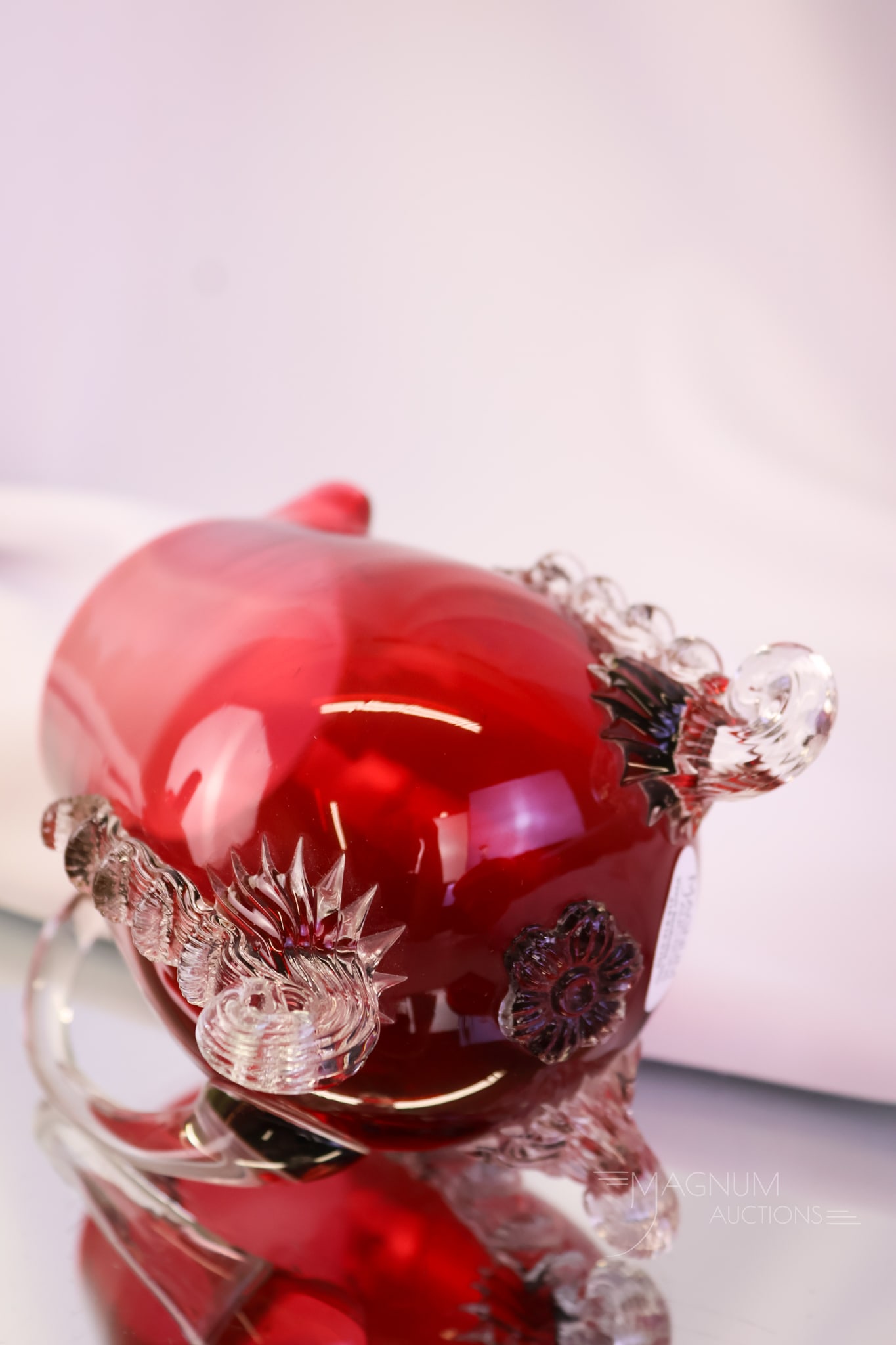 4 pc Hobbs Victorian Leighton Ruby Glass Table Set - 13