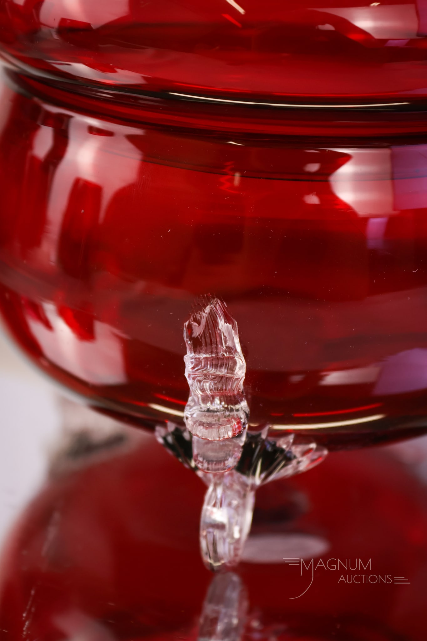 4 pc Hobbs Victorian Leighton Ruby Glass Table Set - 3