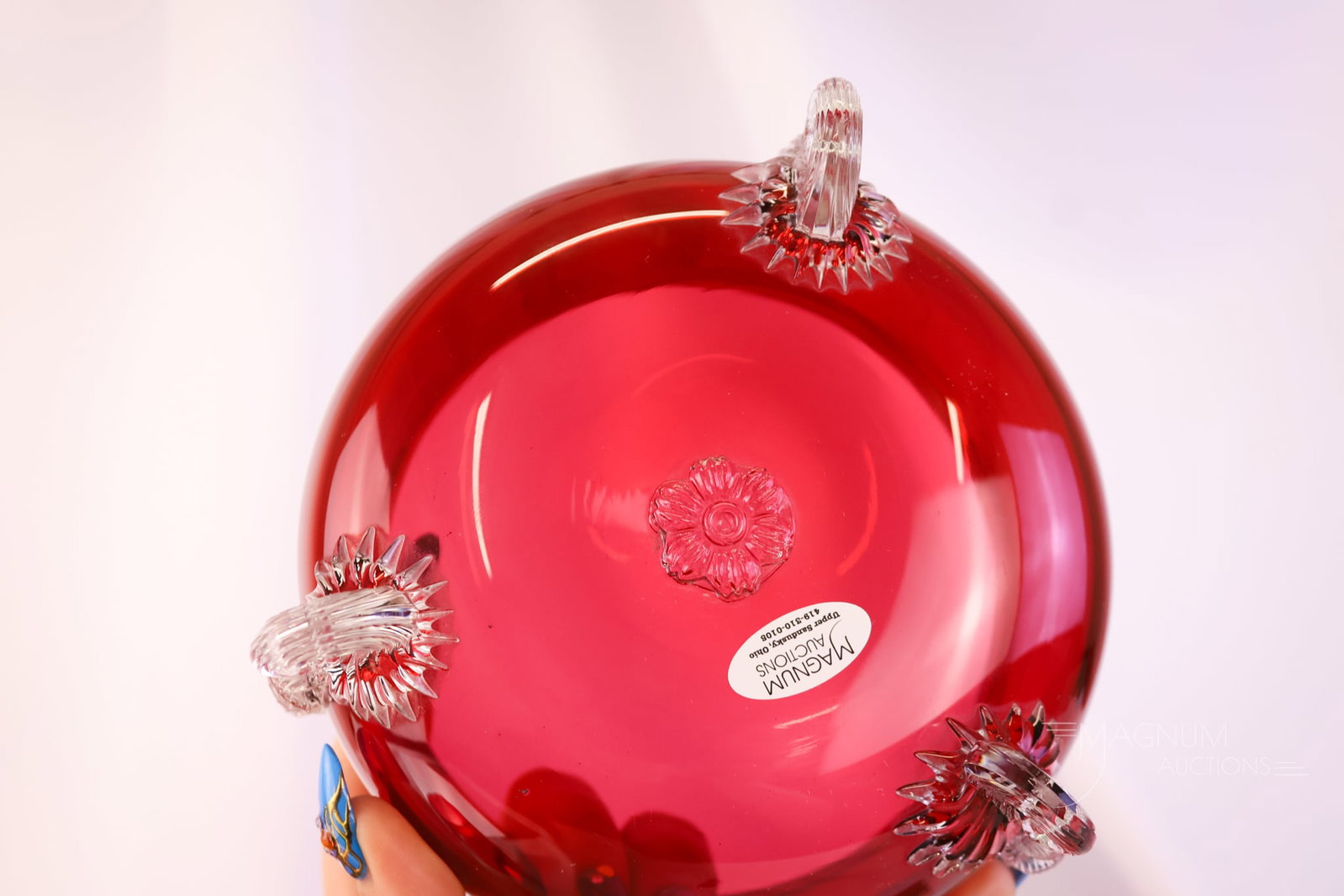4 pc Hobbs Victorian Leighton Ruby Glass Table Set - 5