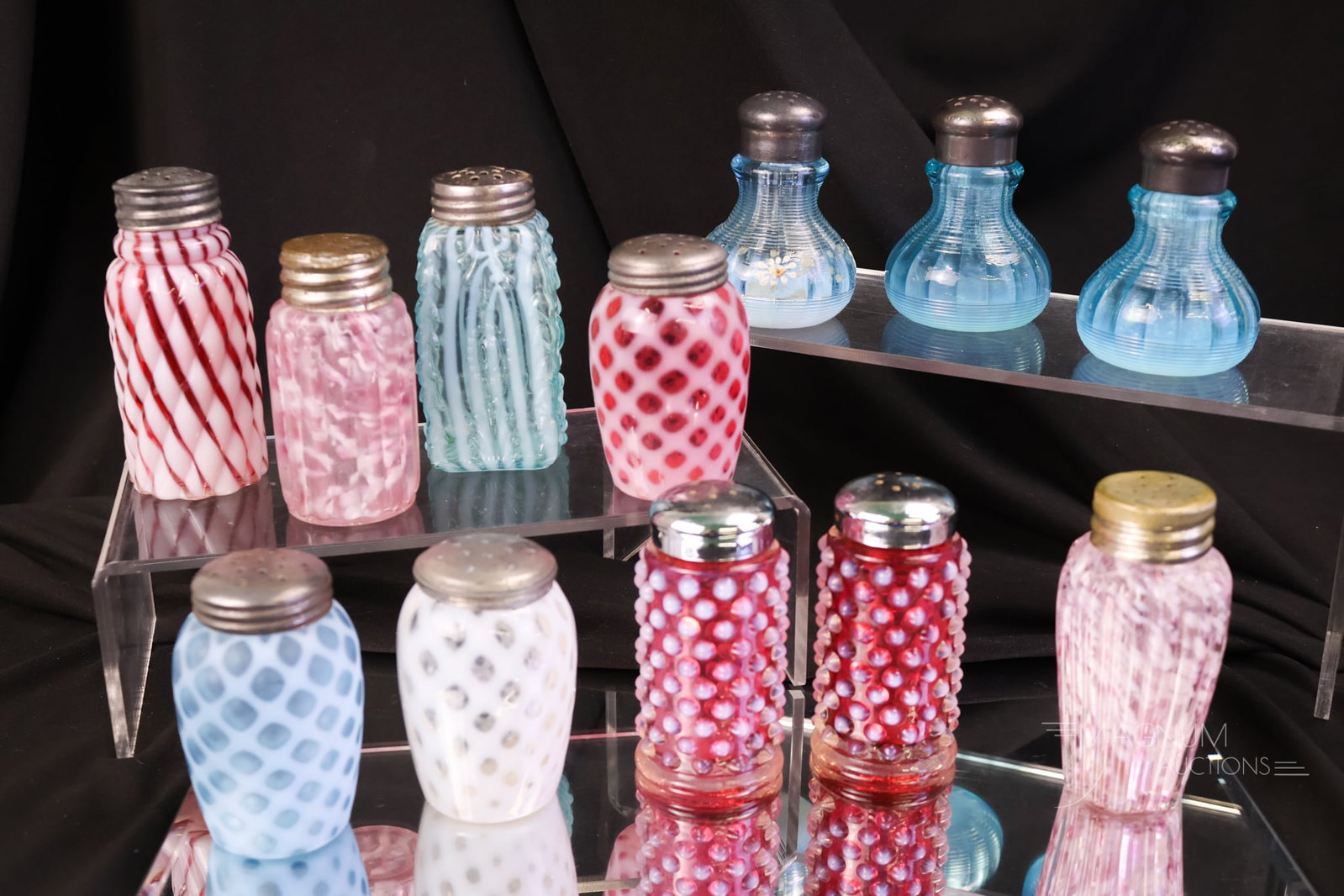 12 pc Lot Victorian Opalescent Glass Salt Shakers (1 of 6)