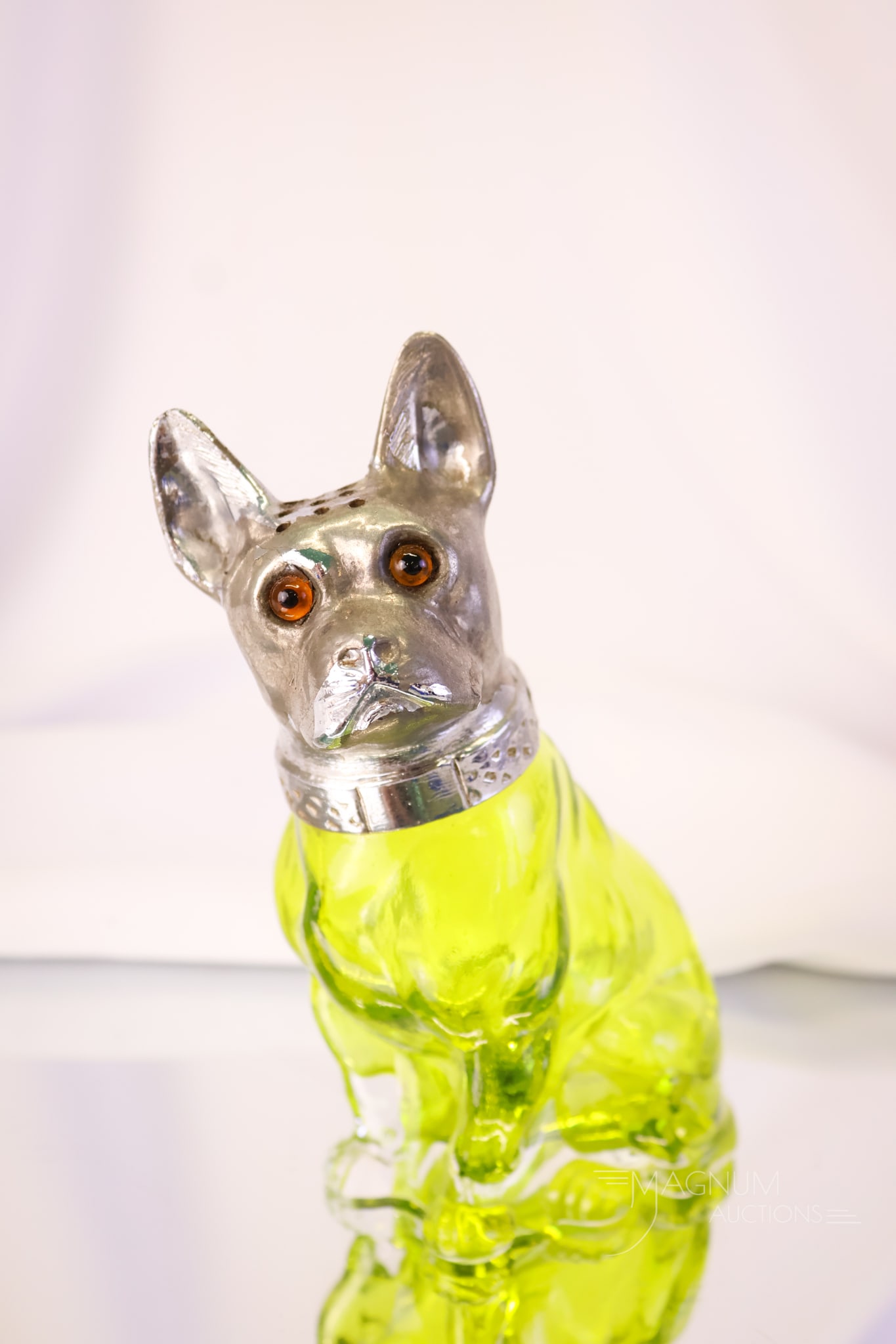 Citron Glass Figural Bulldog Sugar Shaker (1 of 8)