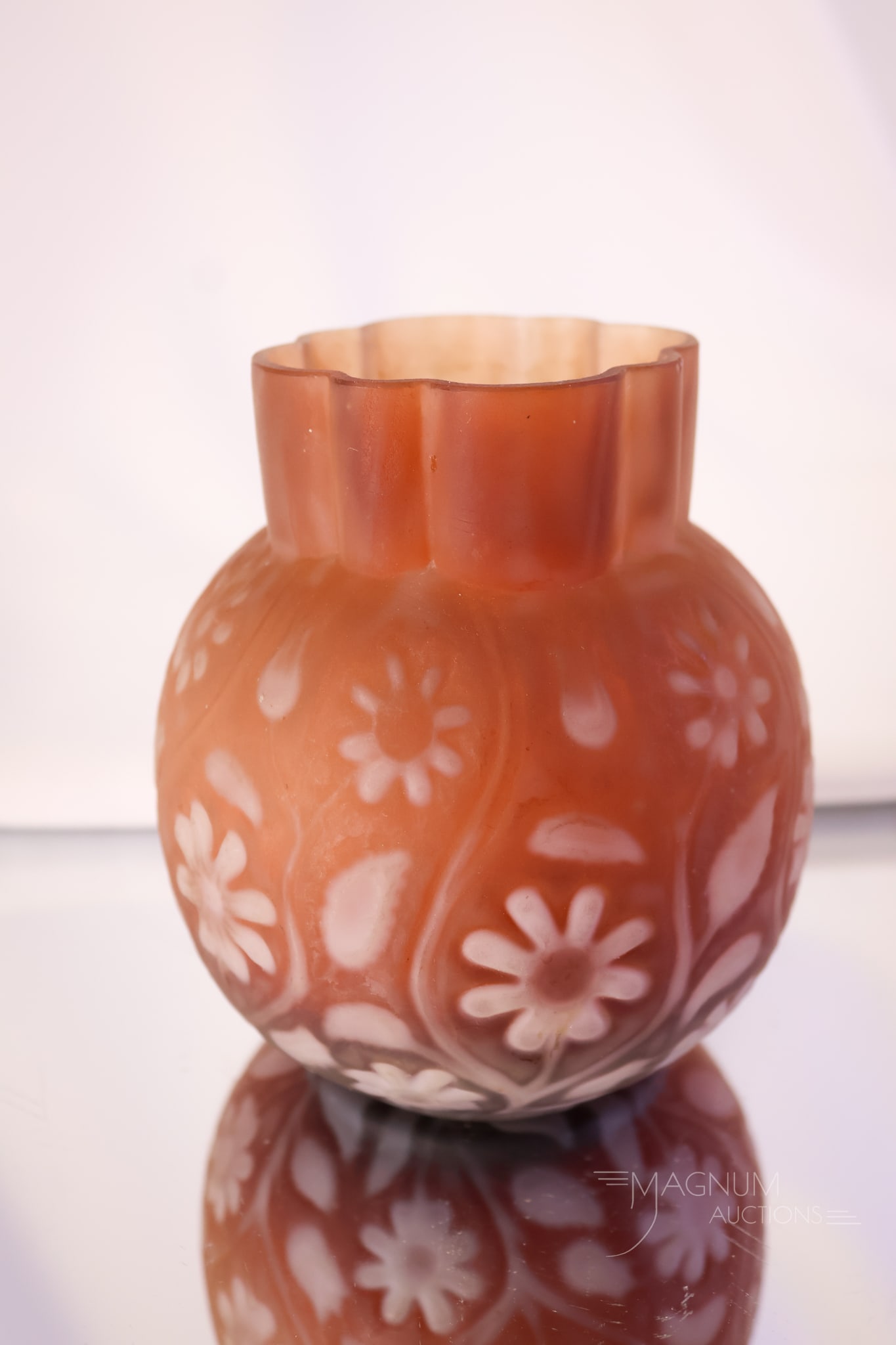 Victorian Cranberry Findlay Floradine Onyx Glass Spooner (1 of 6)