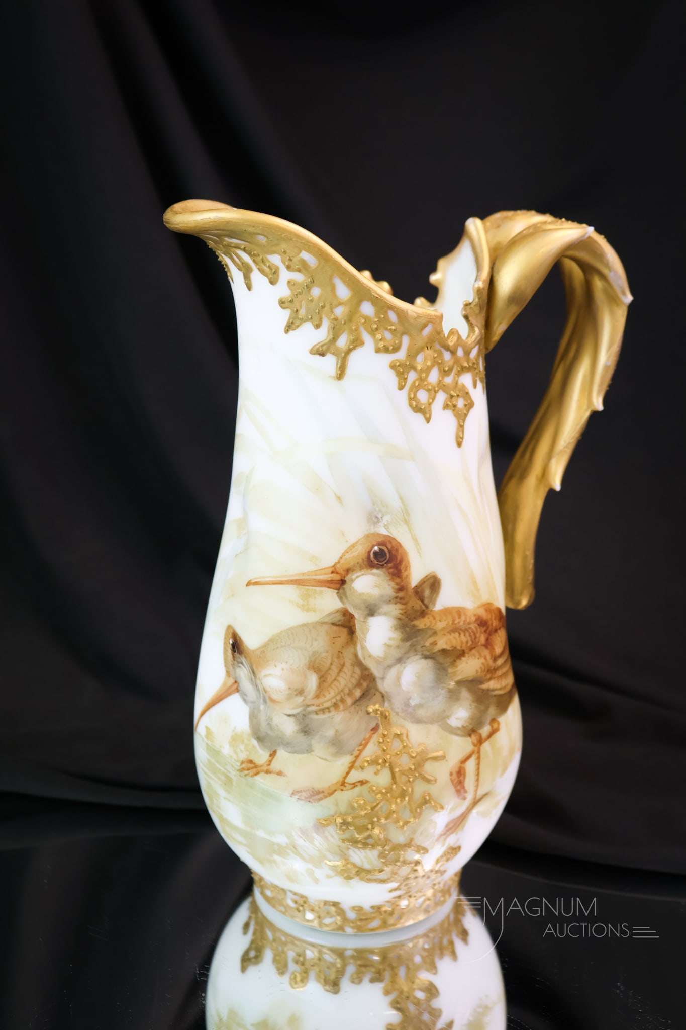Mt. Washington Colonial Ware Kiwi Decorated Victorian Glass Pitcher (1 of 7)