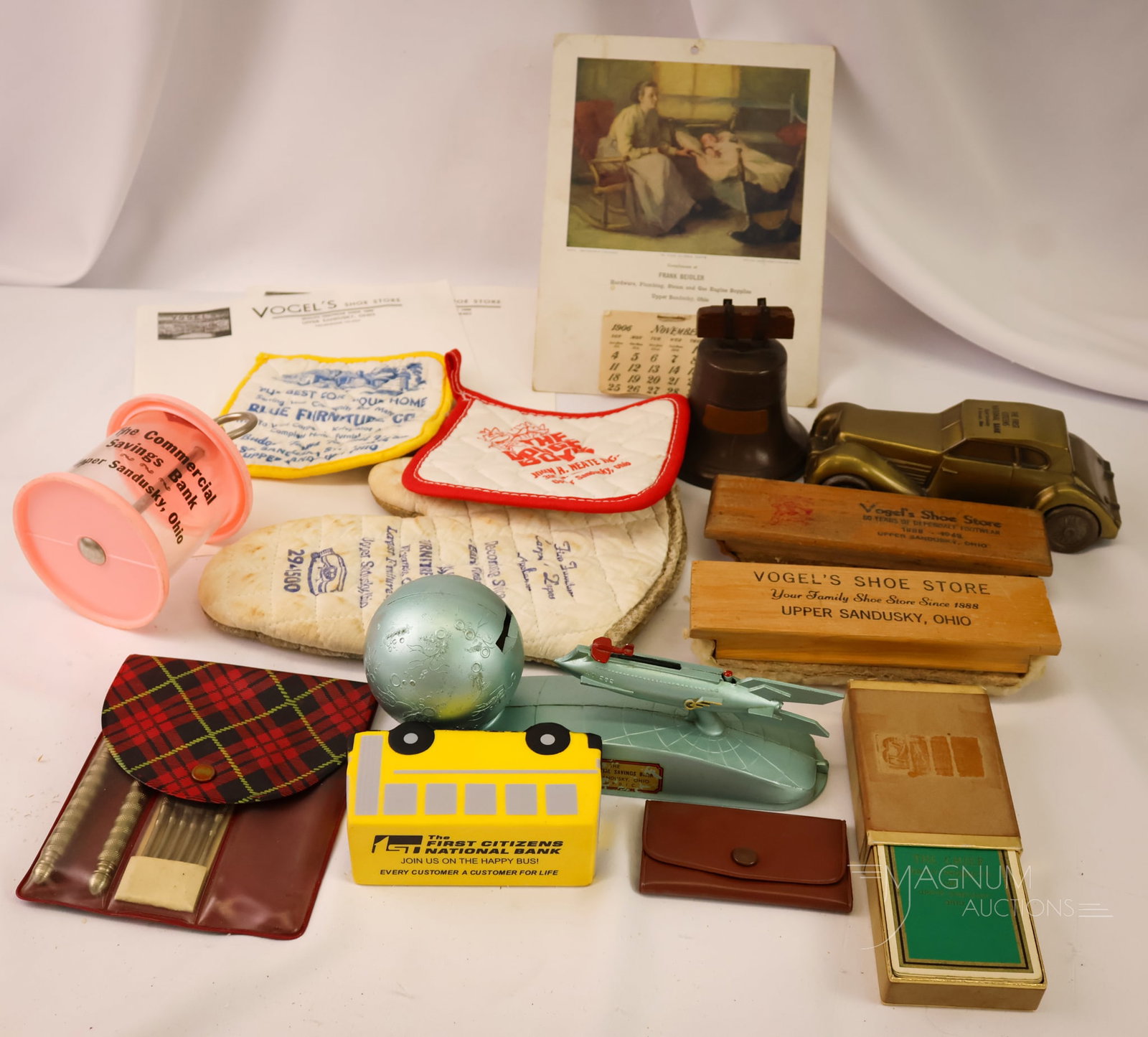 17 pc Lot Upper Sandusky, Ohio Advertising Art Deco Bank (1 of 11)