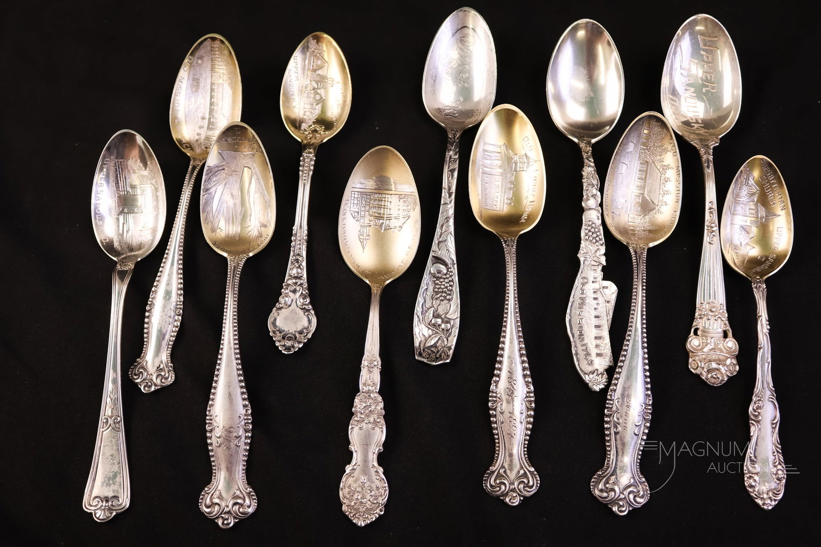 11 pc Lot Antique Upper Sandusky, OH Sterling Silver Souvenir Spoons 6.705 OZT (1 of 5)