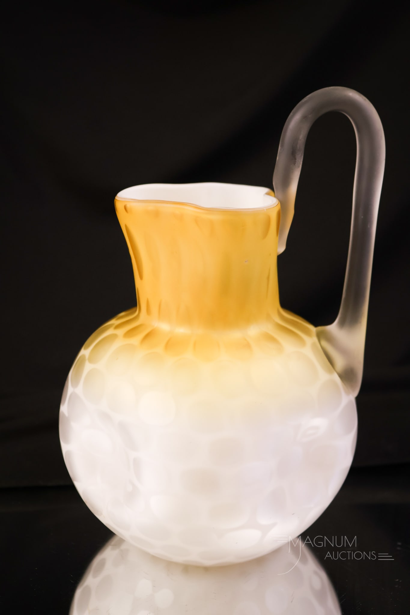 Victorian Phoenix Butterscotch Copinspot Mother of Pearl Glass Milk Pitcher (1 of 6)