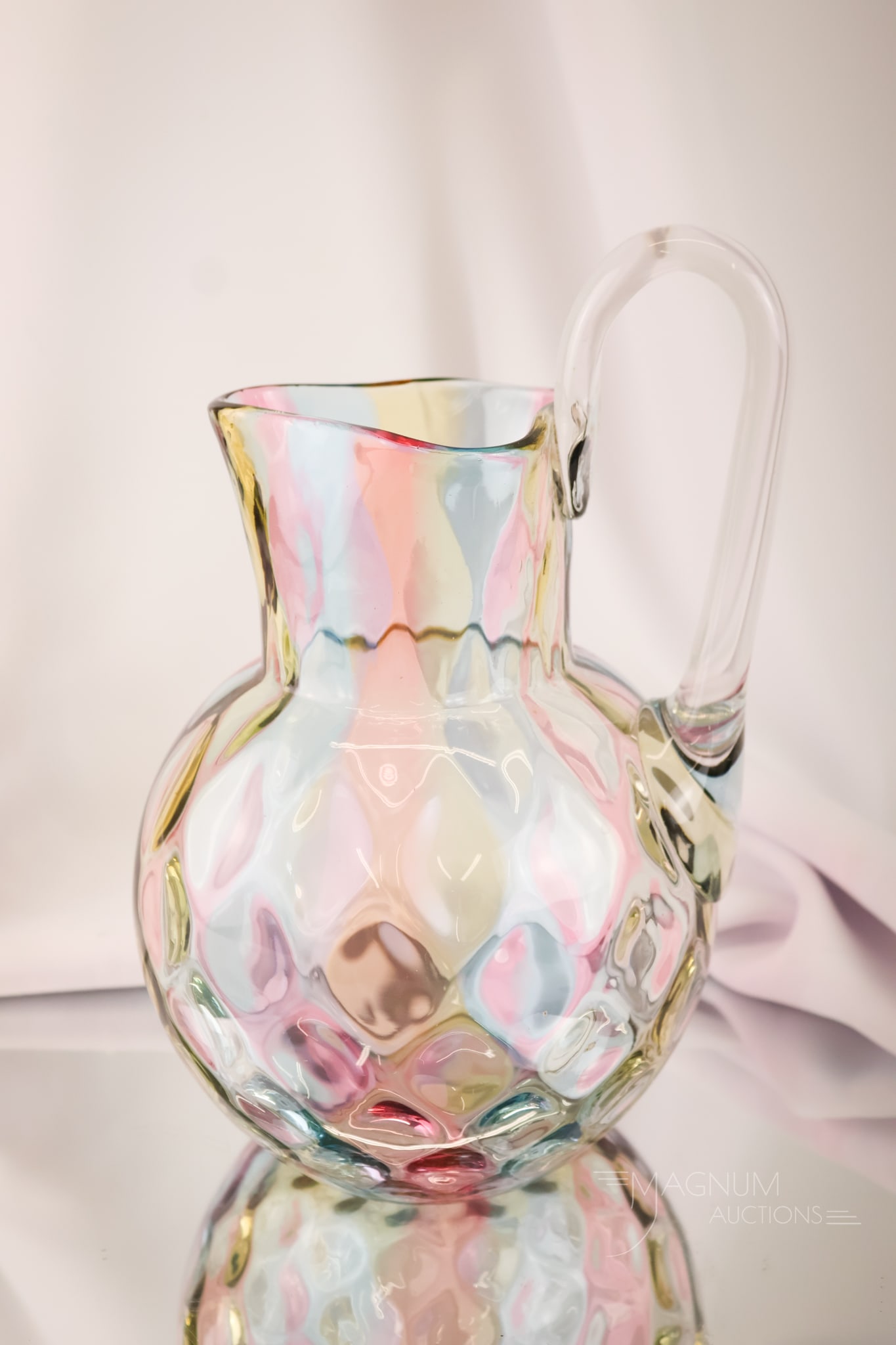 Very Rare Transparent Rainbow Phoenix Victorian Glass Water Pitcher (1 of 6)